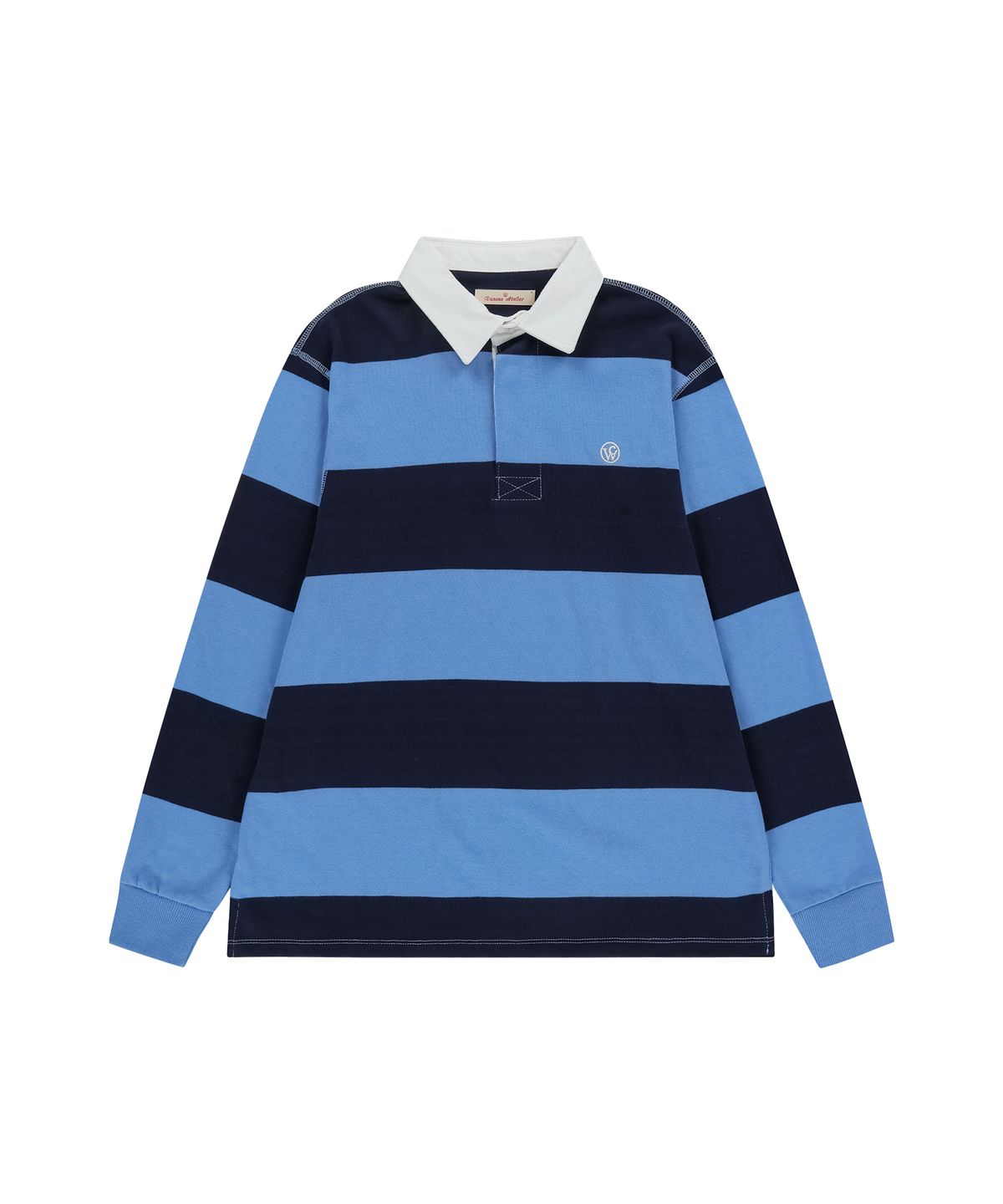 반원 아틀리에(VANONE ATELIER) A3496 스트라이프 칼라 티셔츠_Navy