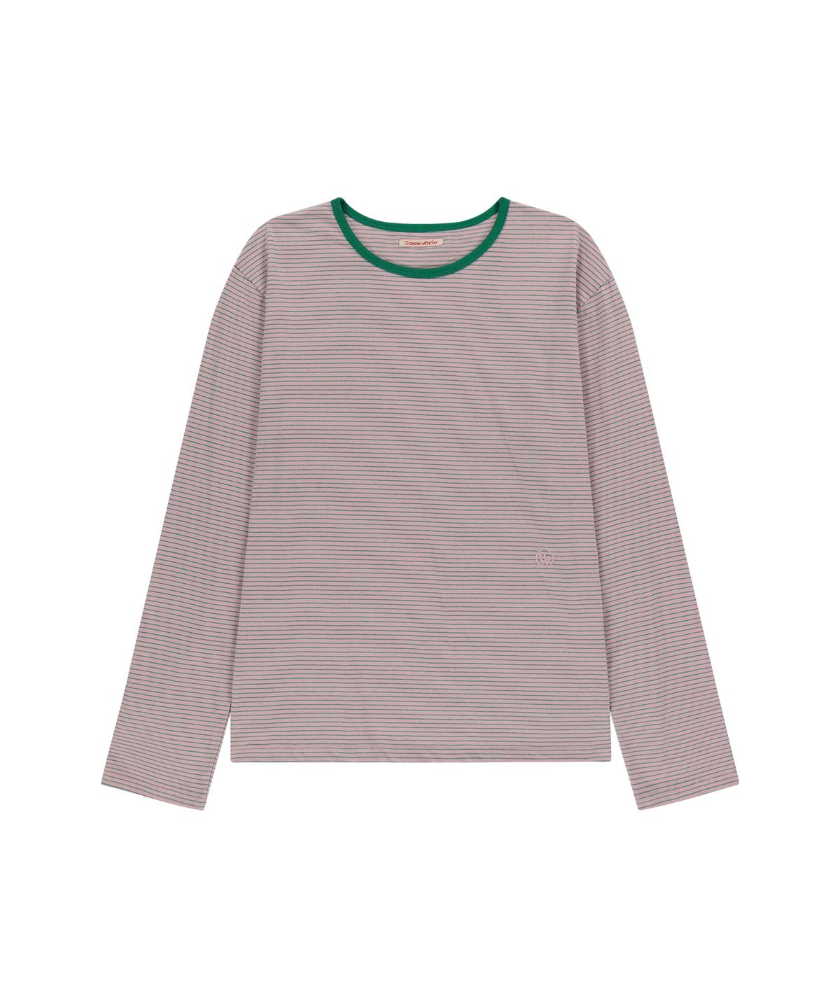 반원 아틀리에(VANONE ATELIER) A3497 스트라이프 티셔츠_Pink