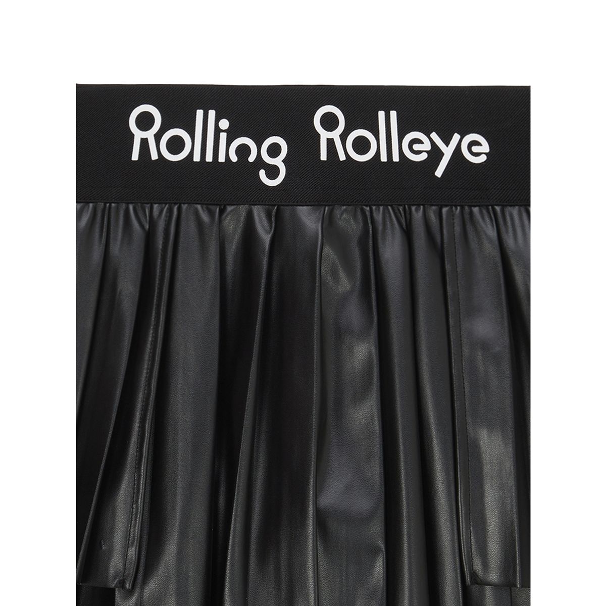 롤링롤라이(ROLLINGROLLEYE) 롤롤 뉴 엣지 레더스커트 블랙 Roll Roll New Edge Leather Skirt Black