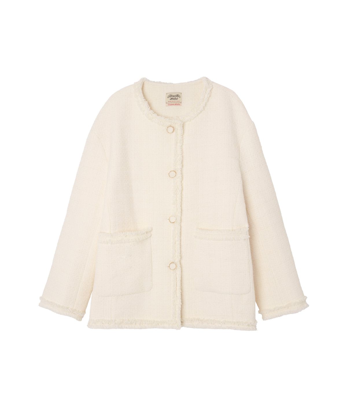 반원 아틀리에(VANONE ATELIER) O3735 라운드 트위드 재킷_Ivory