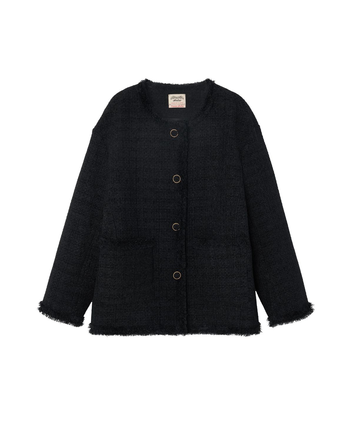 반원 아틀리에(VANONE ATELIER) O3735 라운드 트위드 재킷_Black