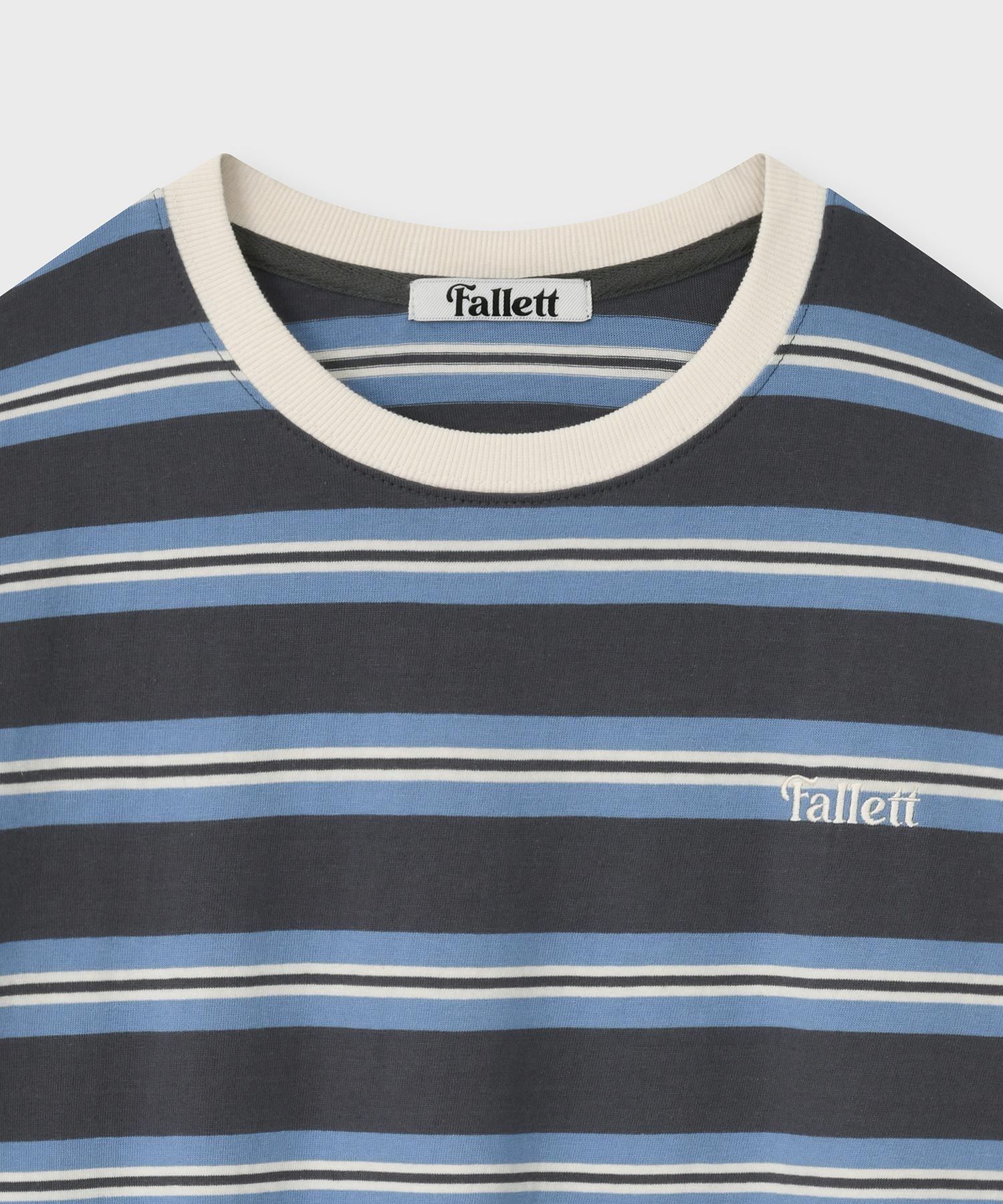 MUSINSA | FALLETT Striped Long Sleeve Gray