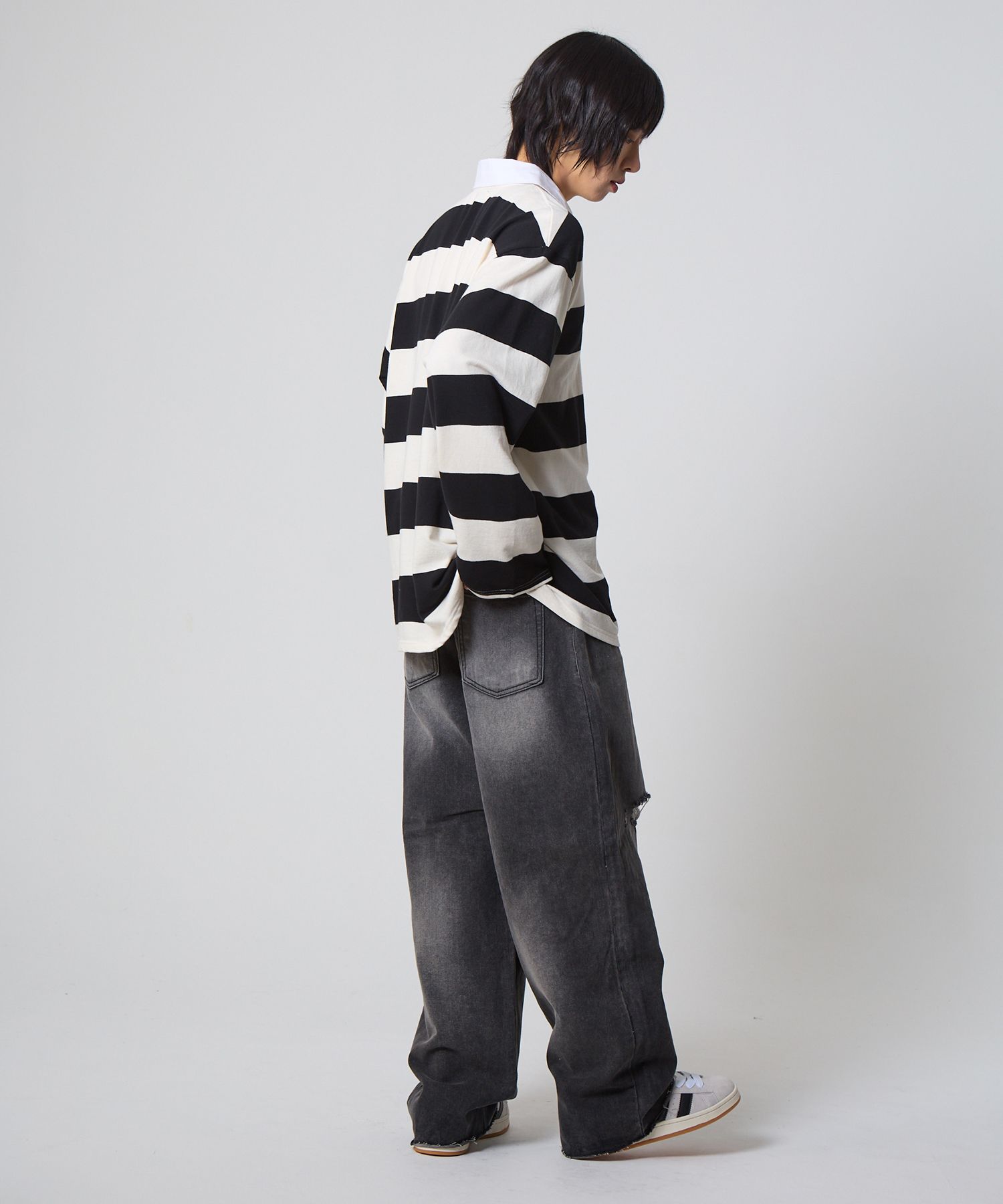 ◆UNKNOWN PLANET◆ Side belted destroyed wide denim pants li MUSINSA | UNKNOWN PLANET Side Belted Destroyed Wide Denim