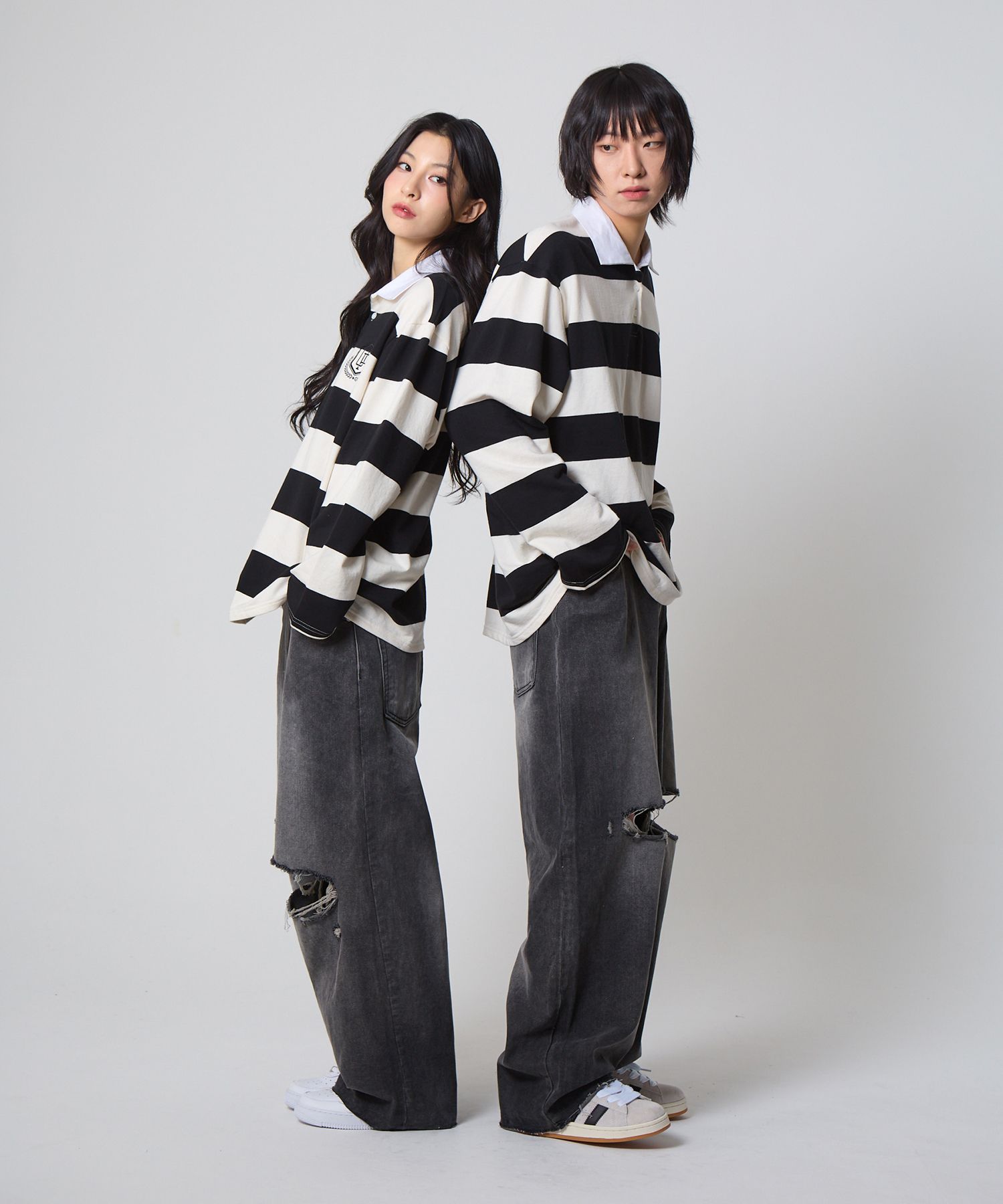 MUSINSA | UNKNOWN PLANET Side Belted Destroyed Wide Denim