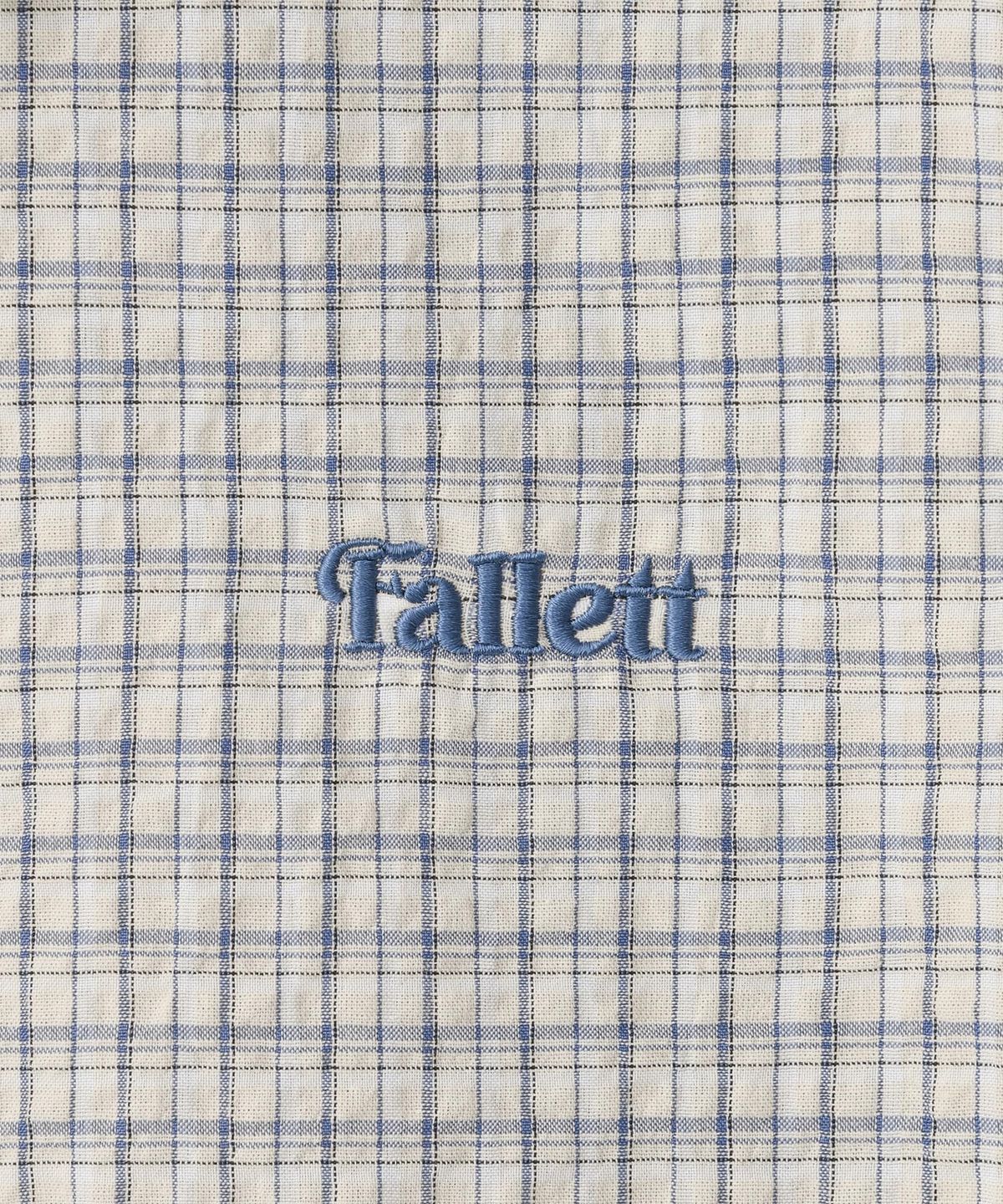 팔렛(FALLETT) 스몰 스토리 로고 체크 셔츠 베이지