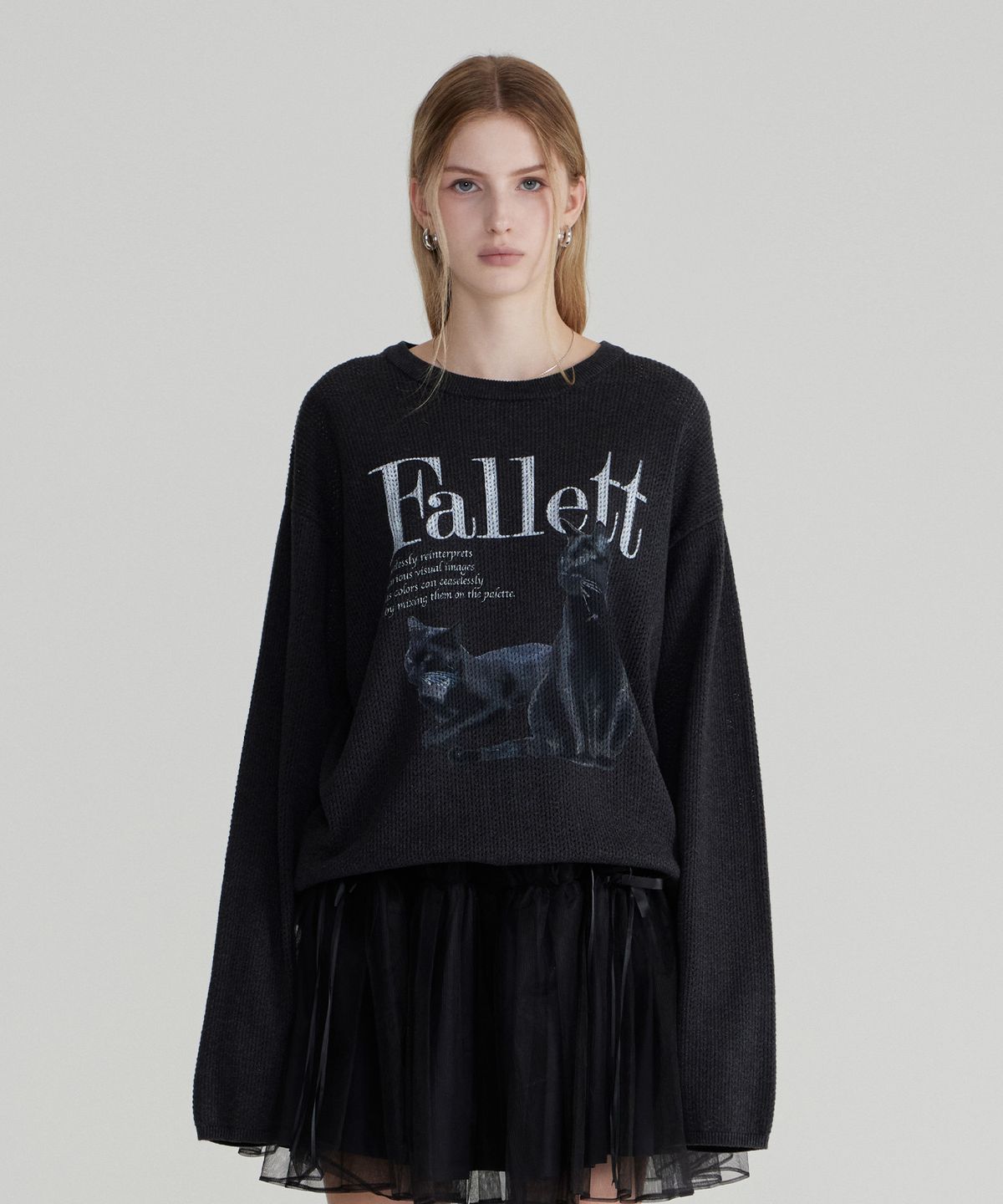 팔렛(FALLETT) 듀스 네로 스카시 니트 스카이 블루