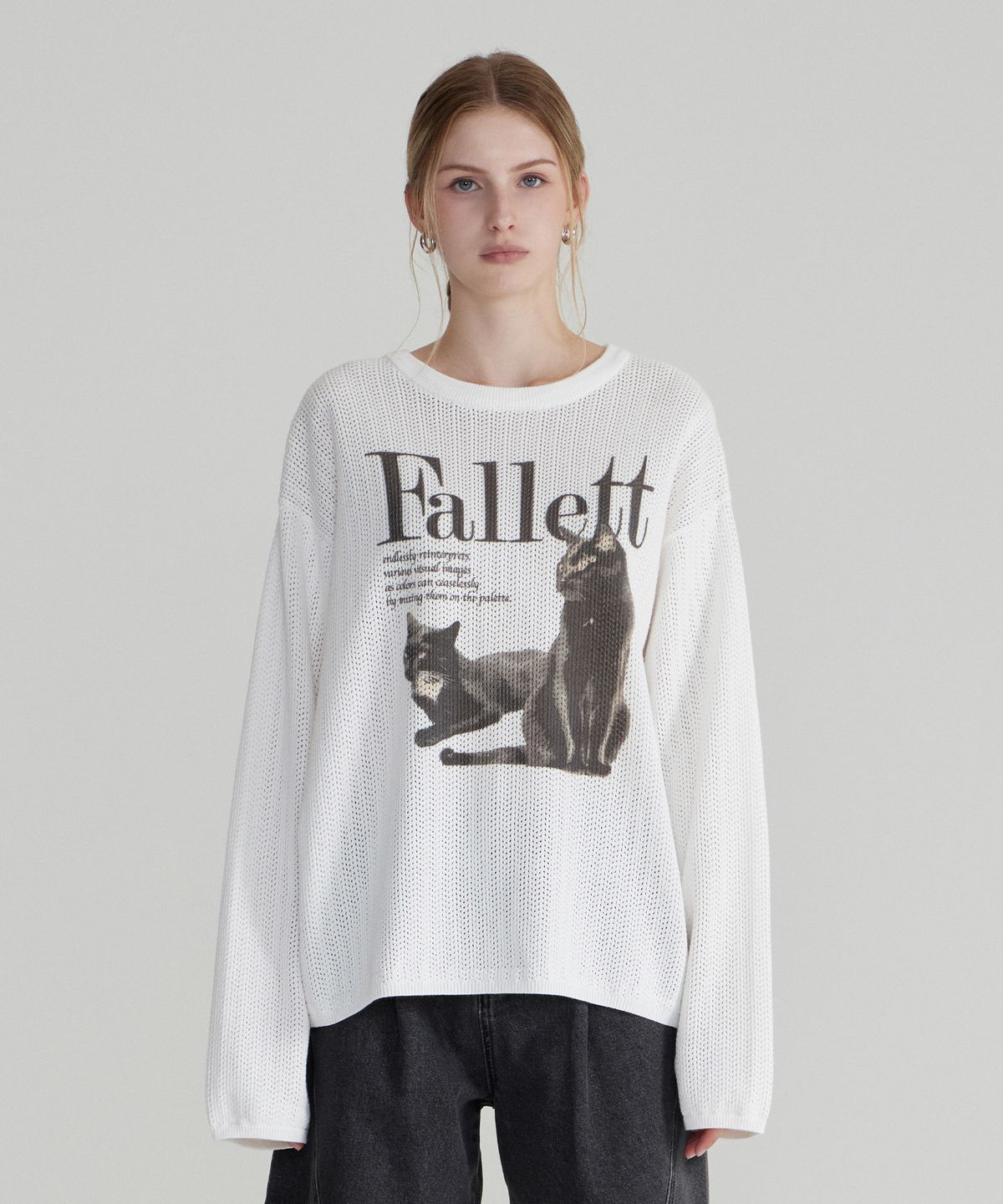 팔렛(FALLETT) 듀스 네로 스카시 니트 스카이 블루