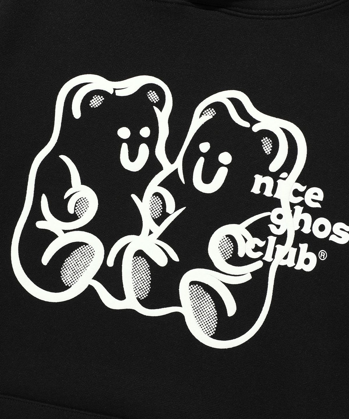나이스고스트클럽(NICEGHOSTCLUB) GUMMY BEAR & LOGO HOODIE_BLACK(NG2EFUM400A)