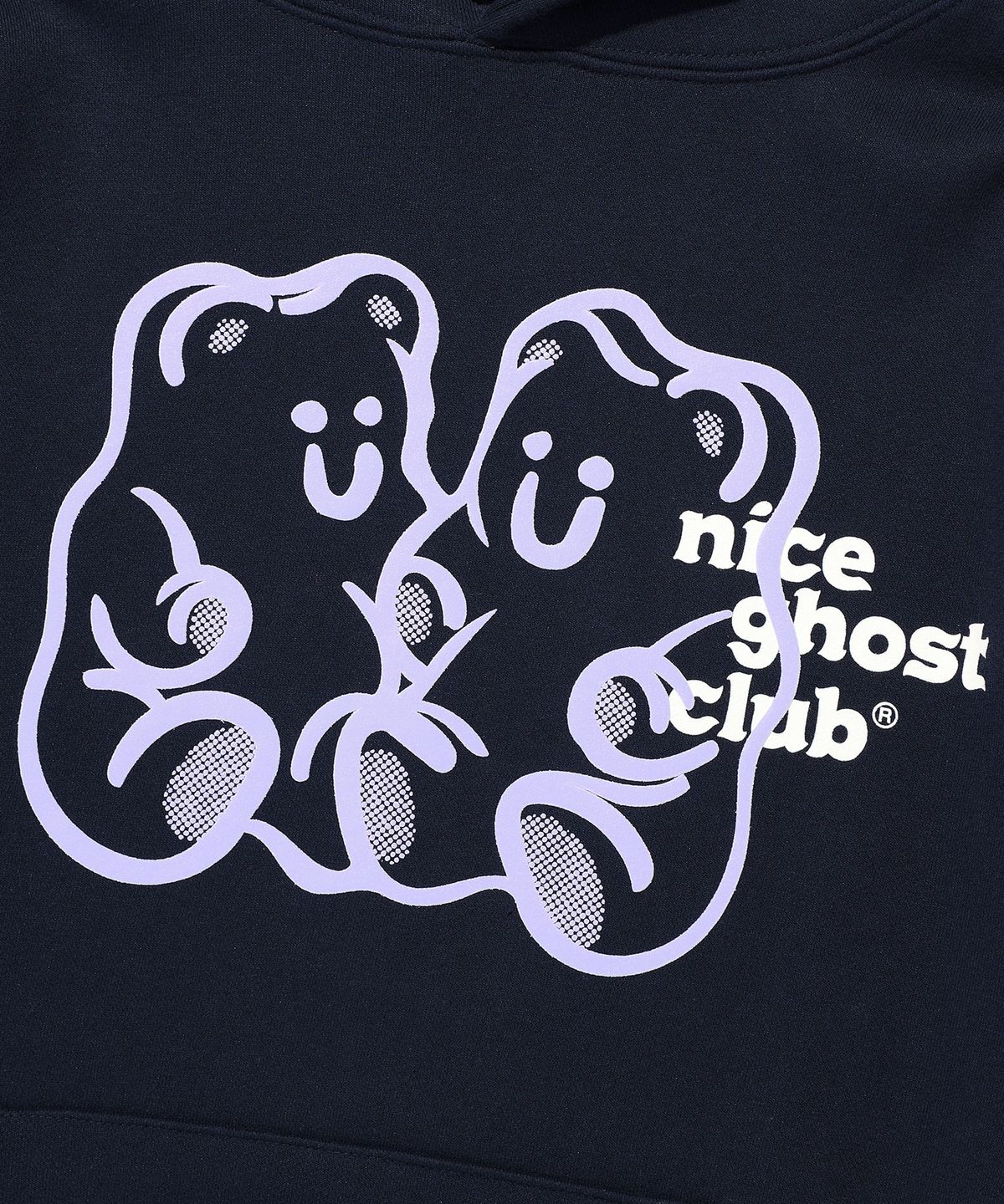 나이스고스트클럽(NICEGHOSTCLUB) GUMMY BEAR & LOGO HOODIE_NAVY(NG2EFUM400A)