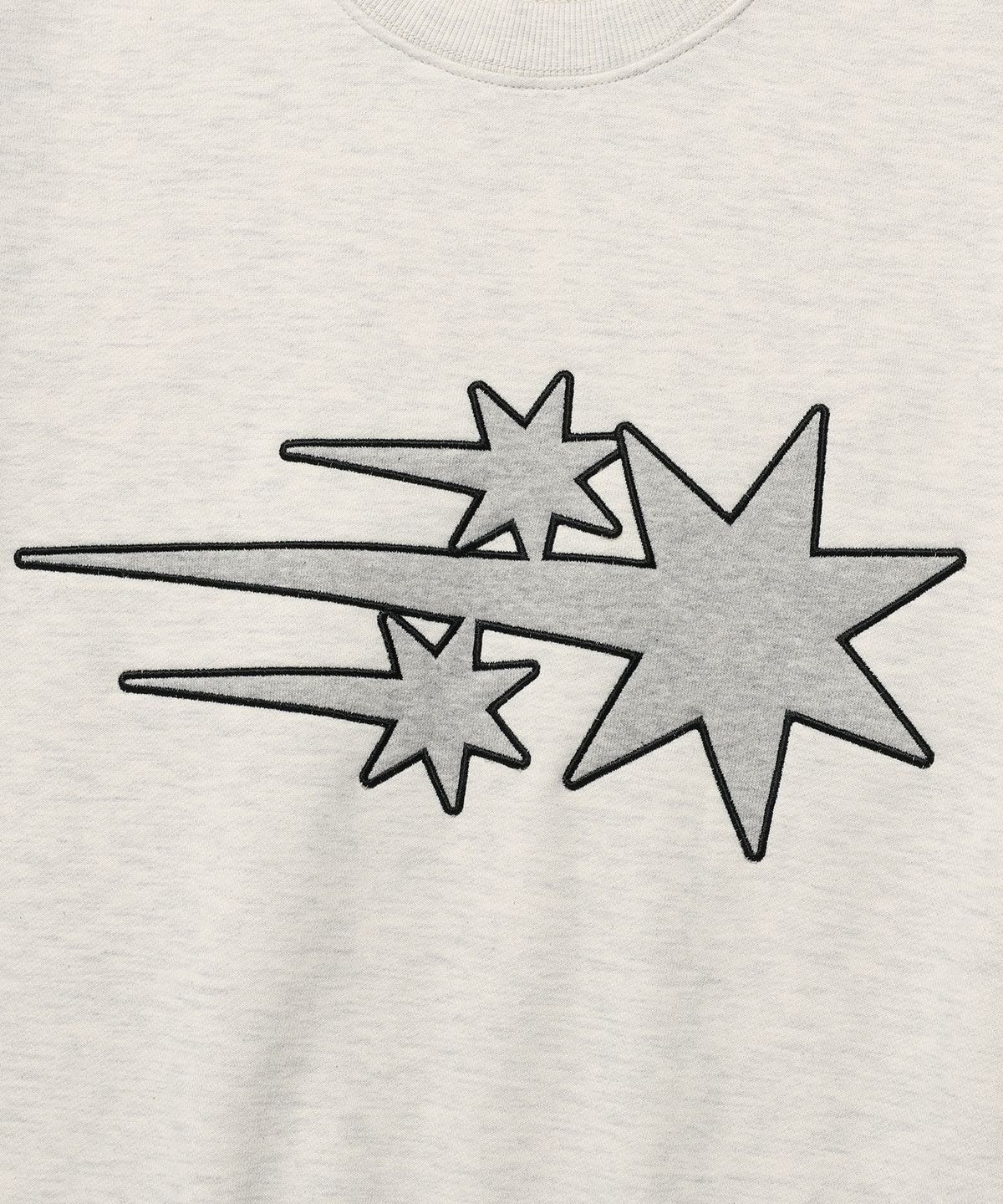 나이스고스트클럽(NICEGHOSTCLUB) 3STAR LOGO APPLIQUE SWEATSHIRTS_OATMEAL(NG2EFUM444A)