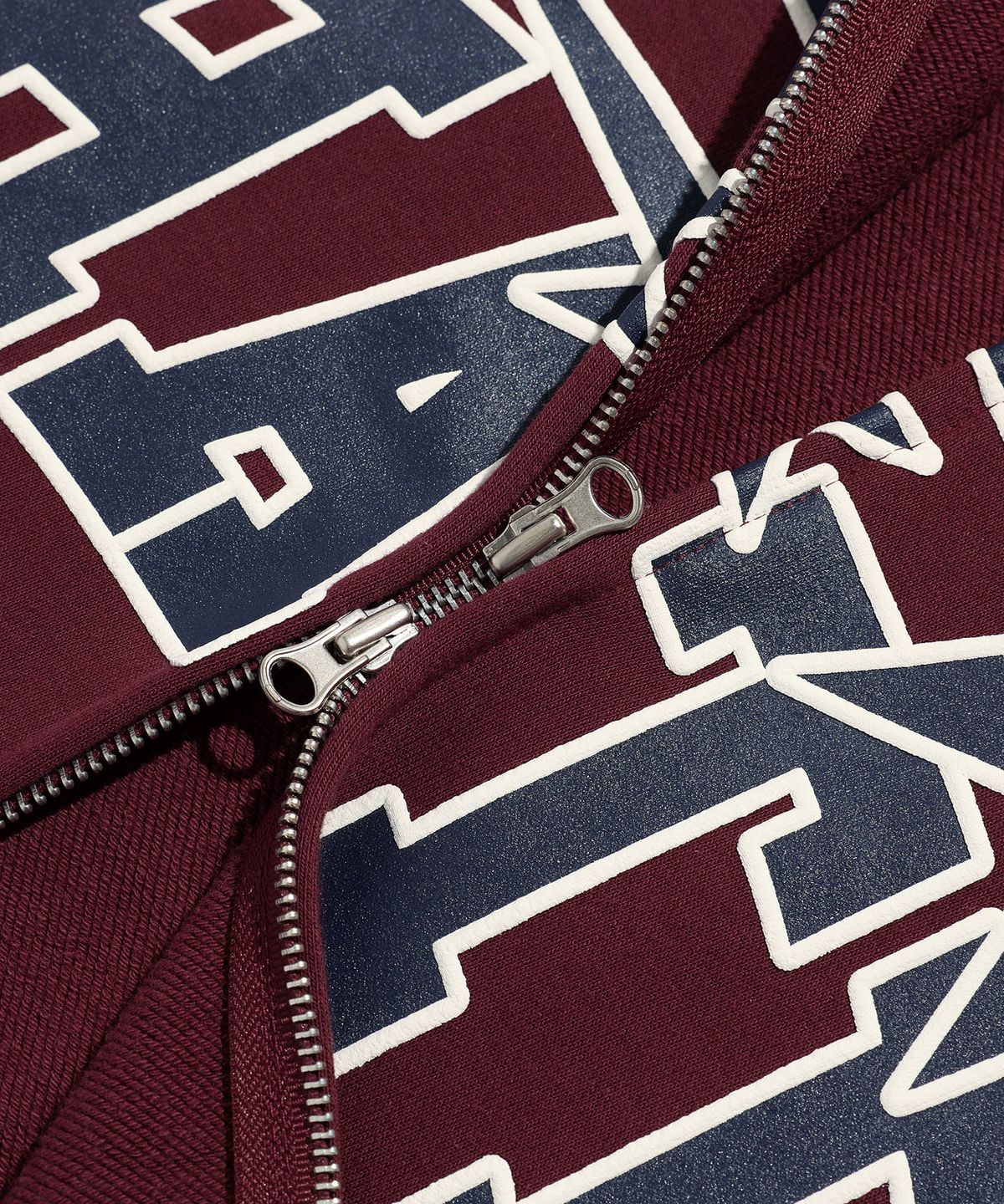 나이스고스트클럽(NICEGHOSTCLUB) 3STARS HATE HOODIE ZIP UP_BURGUNDY(NG2EFUM481A)