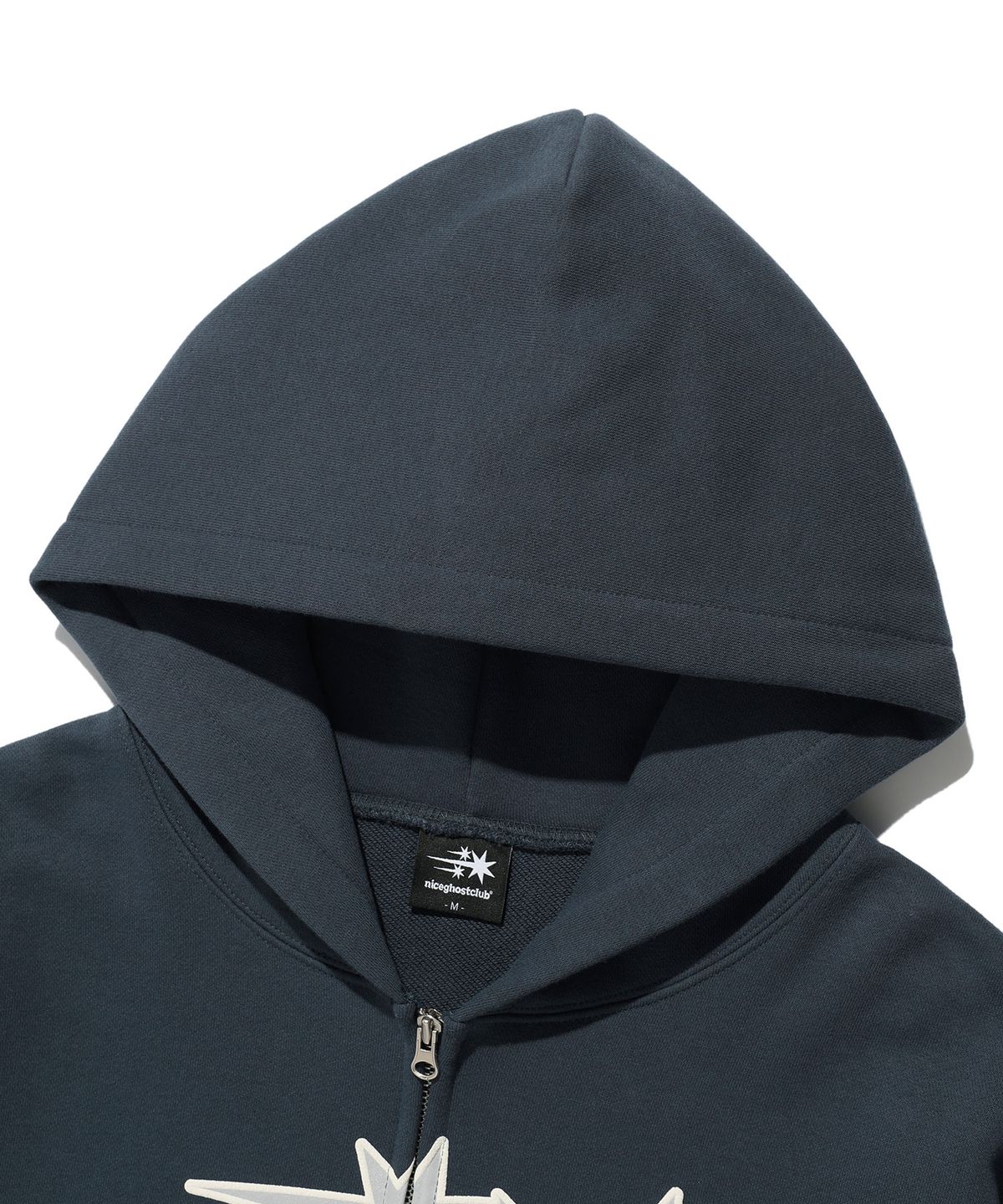 나이스고스트클럽(NICEGHOSTCLUB) 3STARS HATE HOODIE ZIP UP_NAVY(NG2EFUM481A)