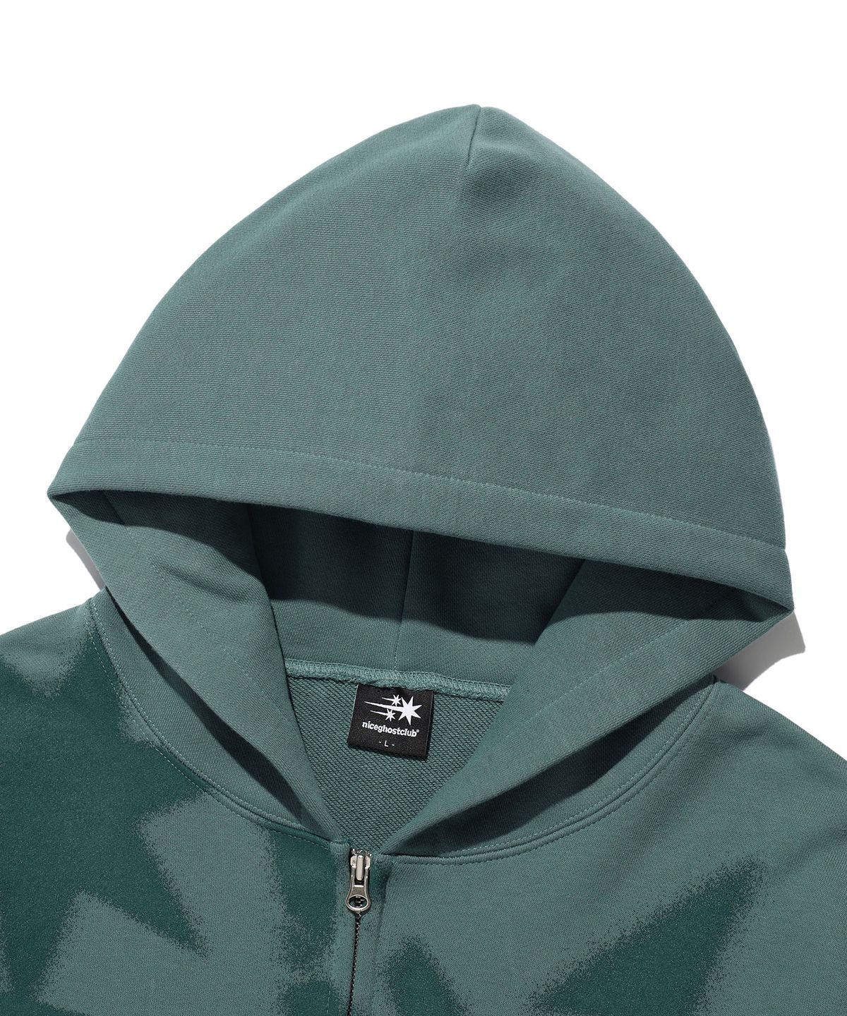 나이스고스트클럽(NICEGHOSTCLUB) SPRAY SKULL 3STAR HOODIE ZIP UP_GREEN(NG2EFUM485A)