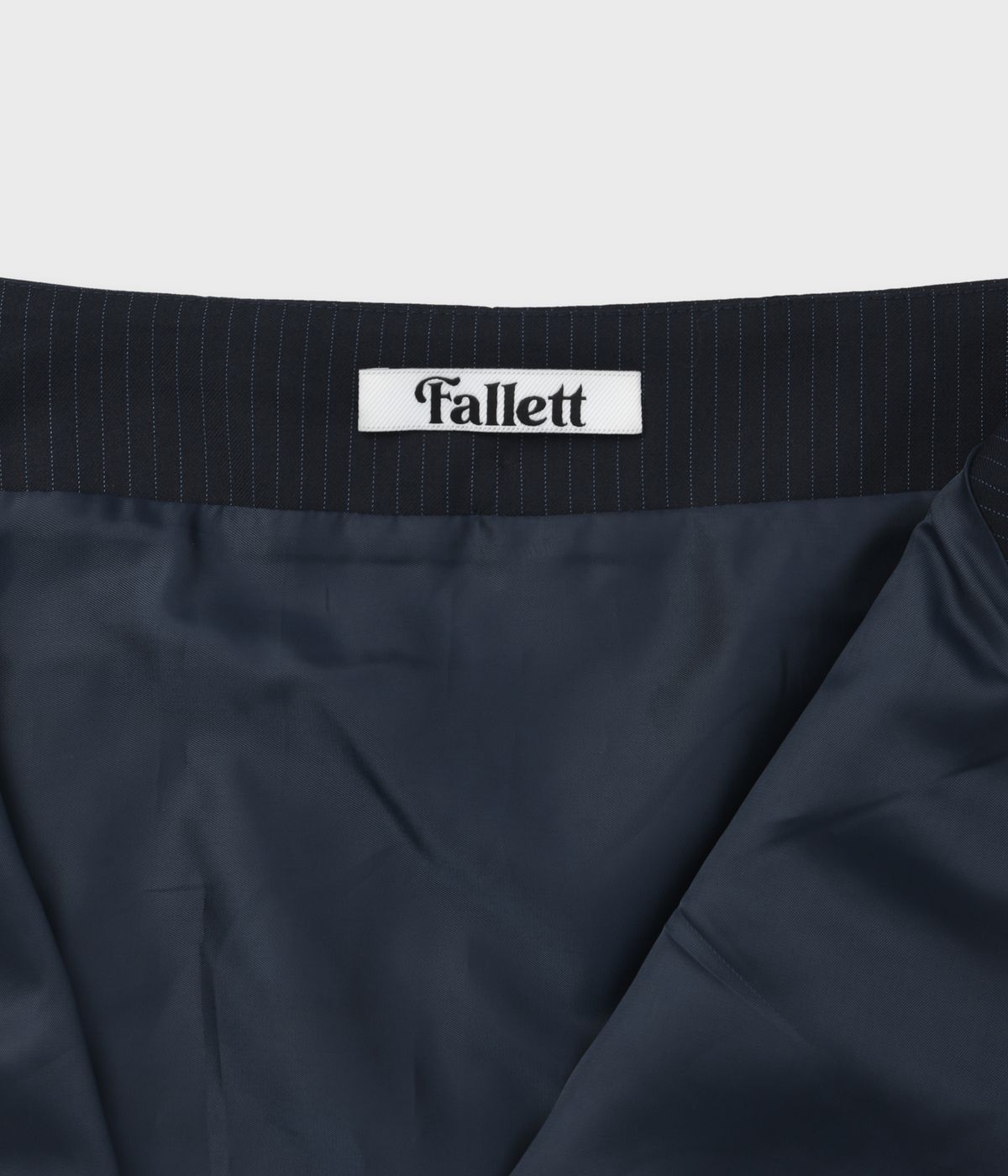 팔렛(FALLETT) 하프 플리츠 랩 스커트 스트라이프 네이비