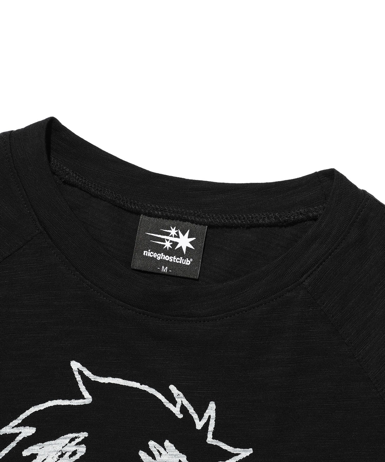 Tシャツ・カットソー [NICEGHOSTCLUB]LITTLE GHOST SLIM L/S TEE_BLACK(NG2EFUT553A LITTLE GHOST SLIM L/S TEE[BLACK] - niceghostclub