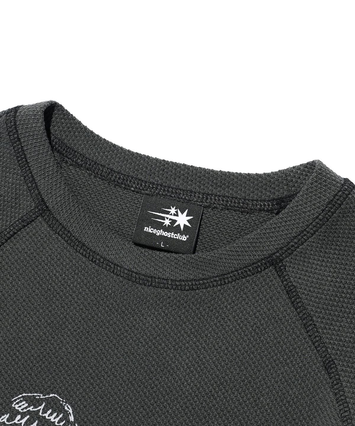 나이스고스트클럽(NICEGHOSTCLUB) CRYING ANGEL WAFFLE L/S TEE_CHARCOAL(NG2EFUT556A)