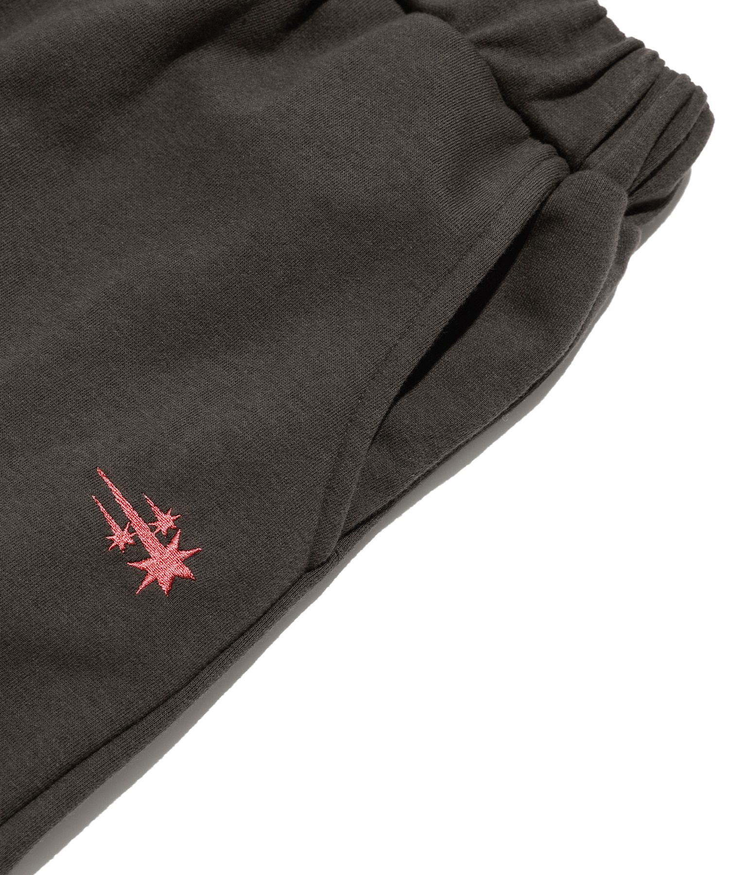 MUSINSA | NICE GHOST CLUB LOGO SWEAT LAYERED PANTS_CHARCOAL