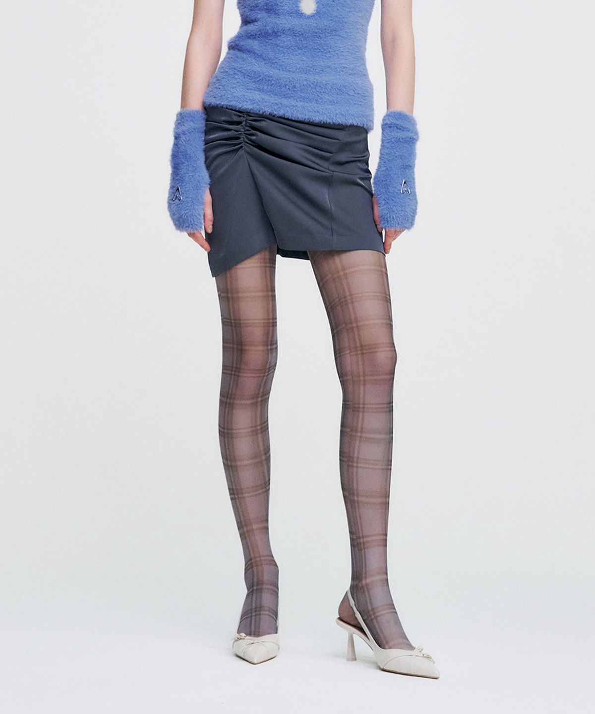 킴지수(KIMZISU) Plaid Check Stocking _ GREY