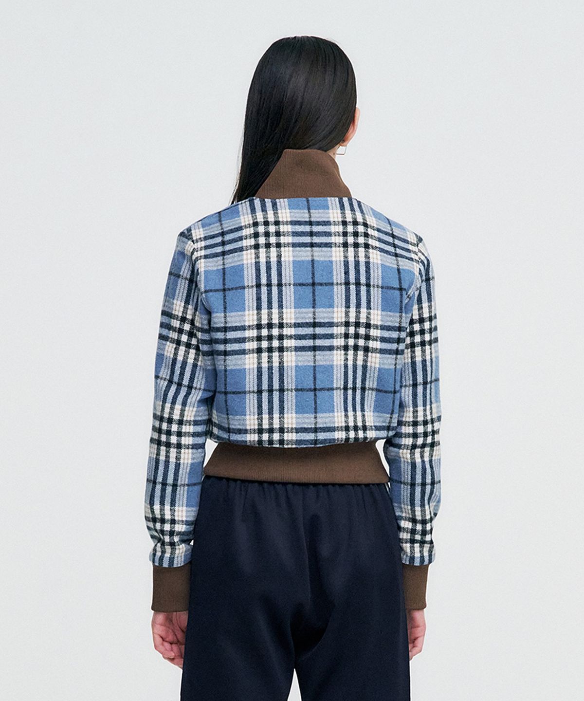 킴지수(KIMZISU) Plaid Check Flannel Zip-Up Jacket _ SKY BLUE