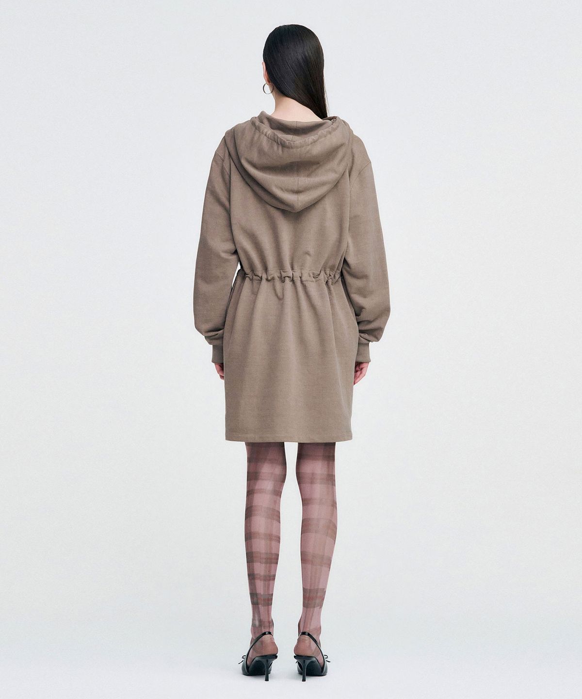 킴지수(KIMZISU) Vintage Fox Graphic Hoodie Dress _ BROWN