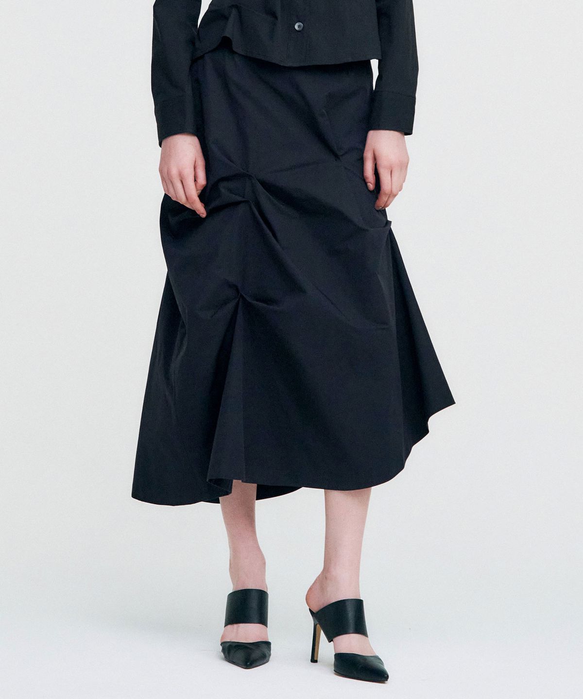 킴지수(KIMZISU) DOZI - Pinched Long Skirt _ BLACK