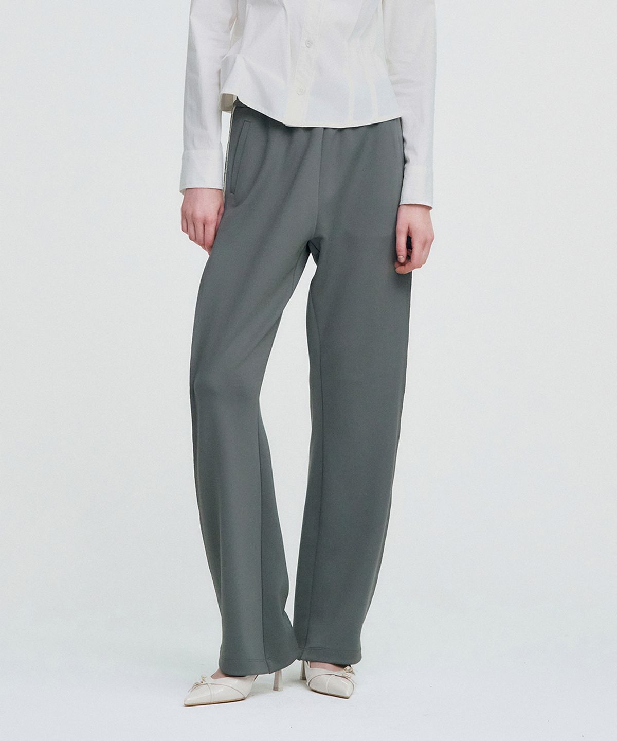 킴지수(KIMZISU) Logo Tape Track Pants _ GREY