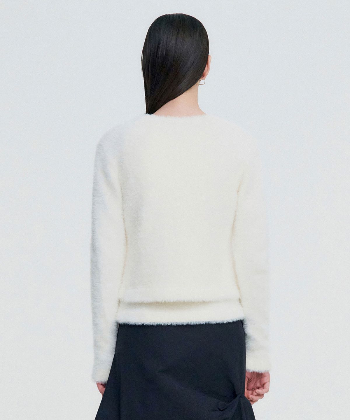 킴지수(KIMZISU) Chain Link Furry Cardigan _ IVORY