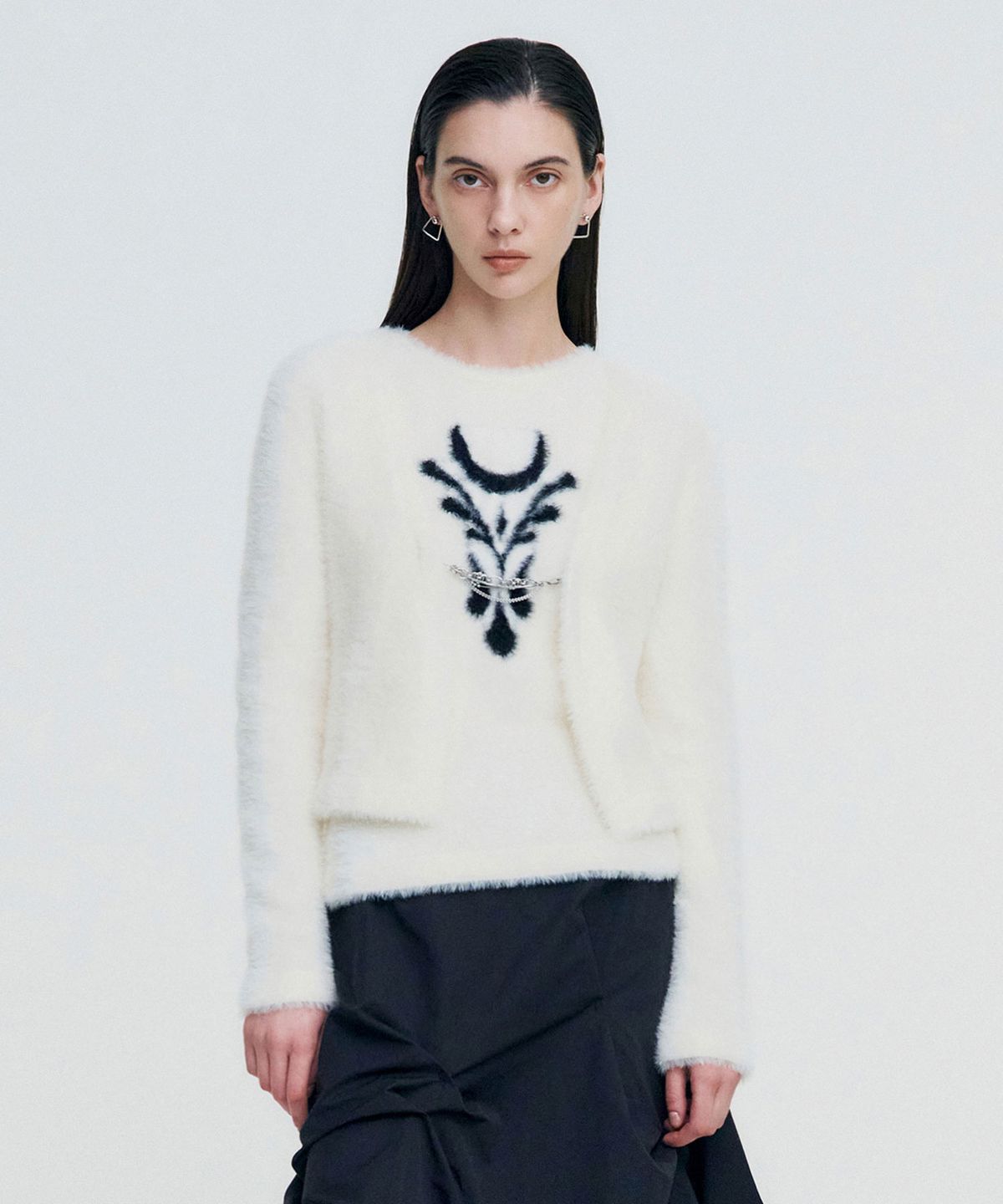 킴지수(KIMZISU) Chain Link Furry Cardigan _ IVORY