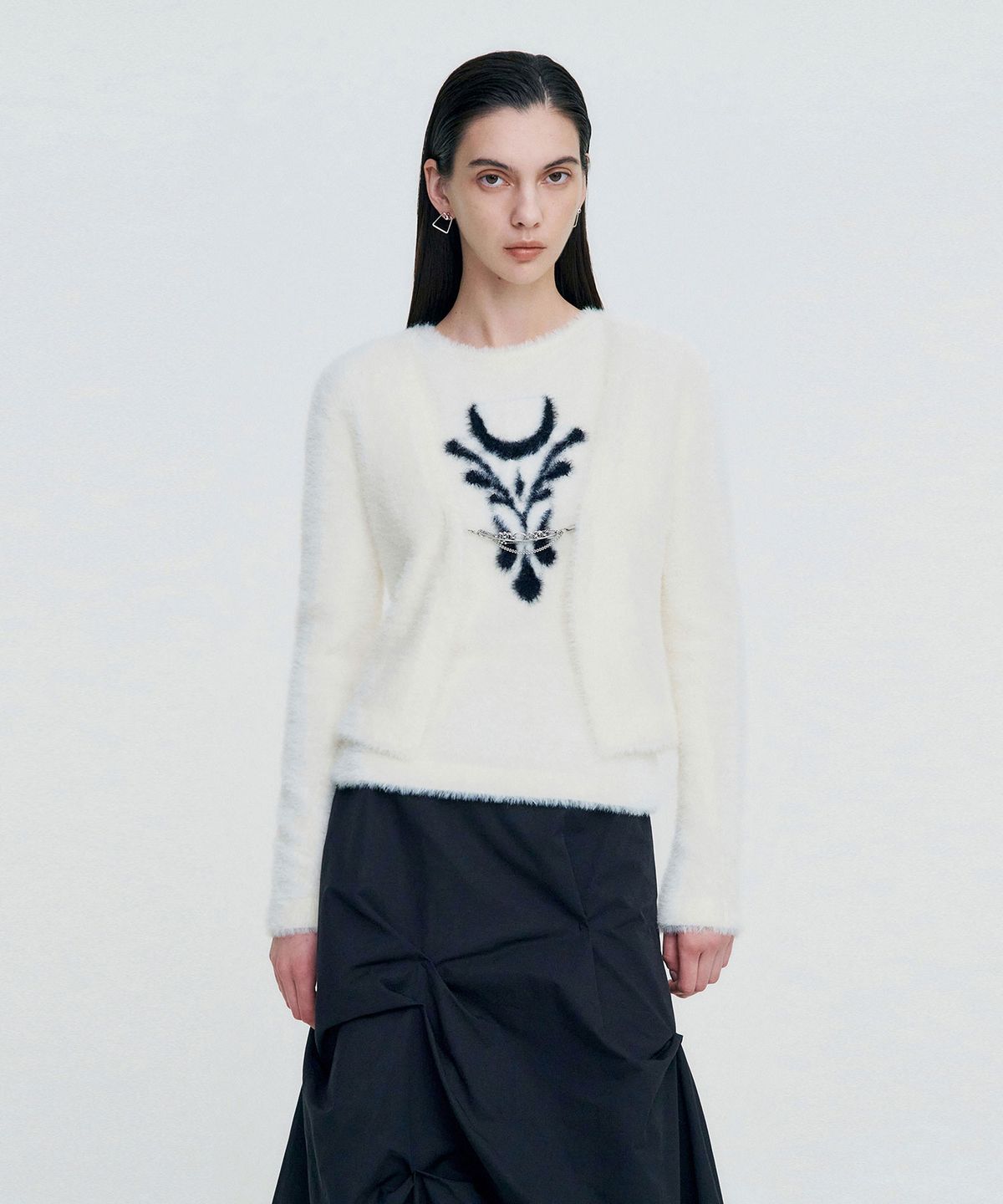킴지수(KIMZISU) Chain Link Furry Cardigan _ IVORY