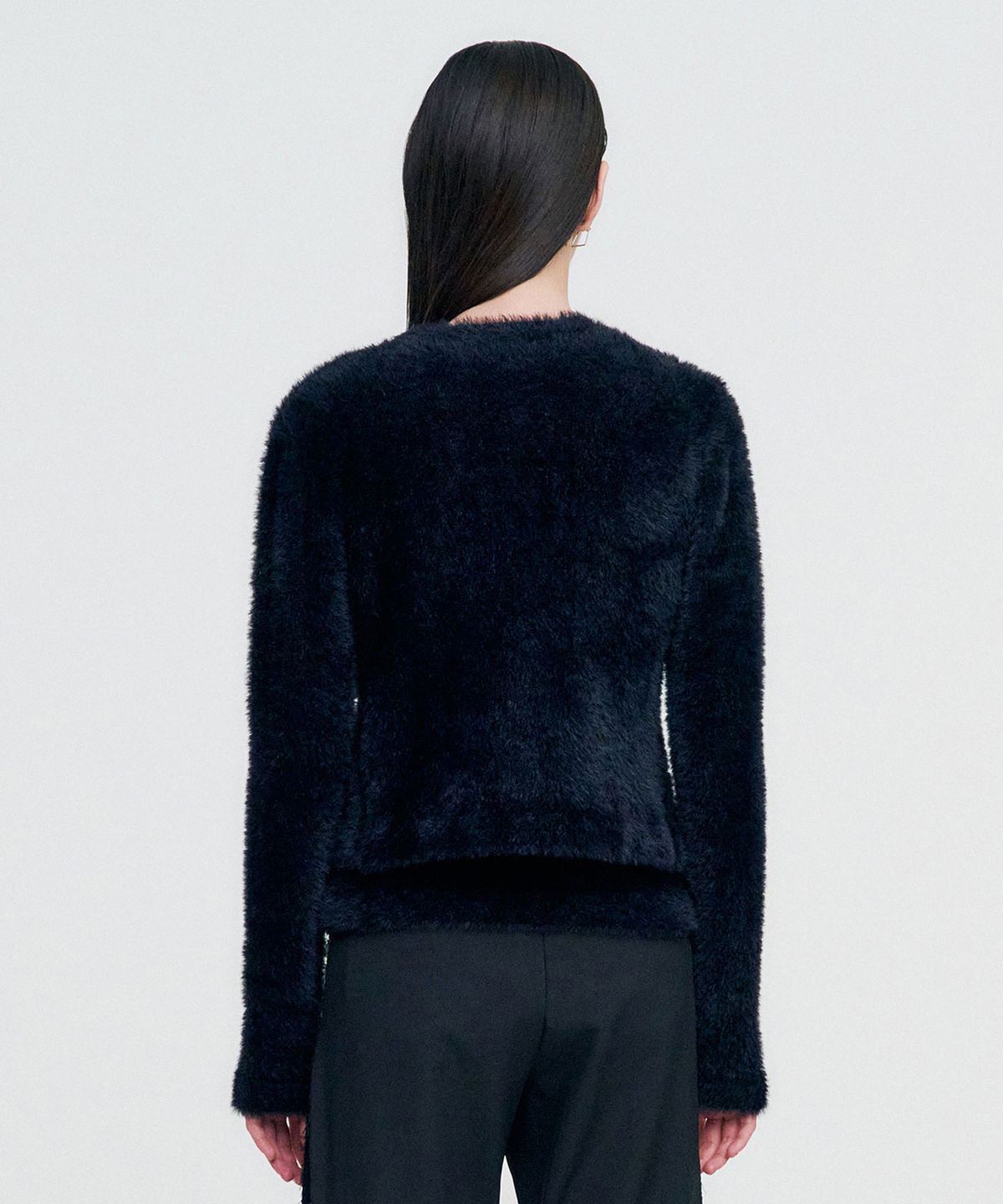 킴지수(KIMZISU) Chain Link Furry Cardigan _ BLACK