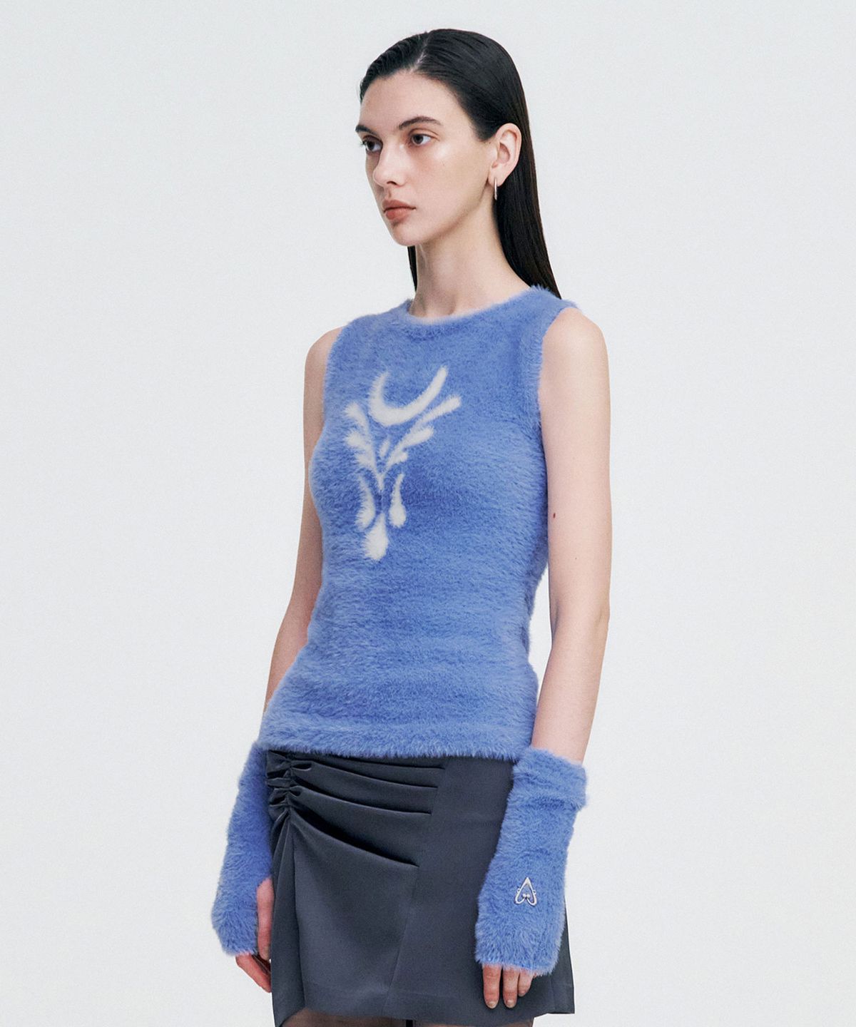킴지수(KIMZISU) Elemental Motif Furry Knit Top _ SKY BLUE