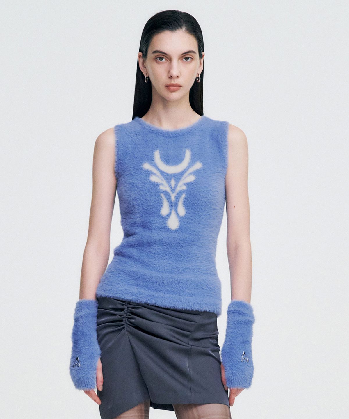 킴지수(KIMZISU) Elemental Motif Furry Knit Top _ SKY BLUE