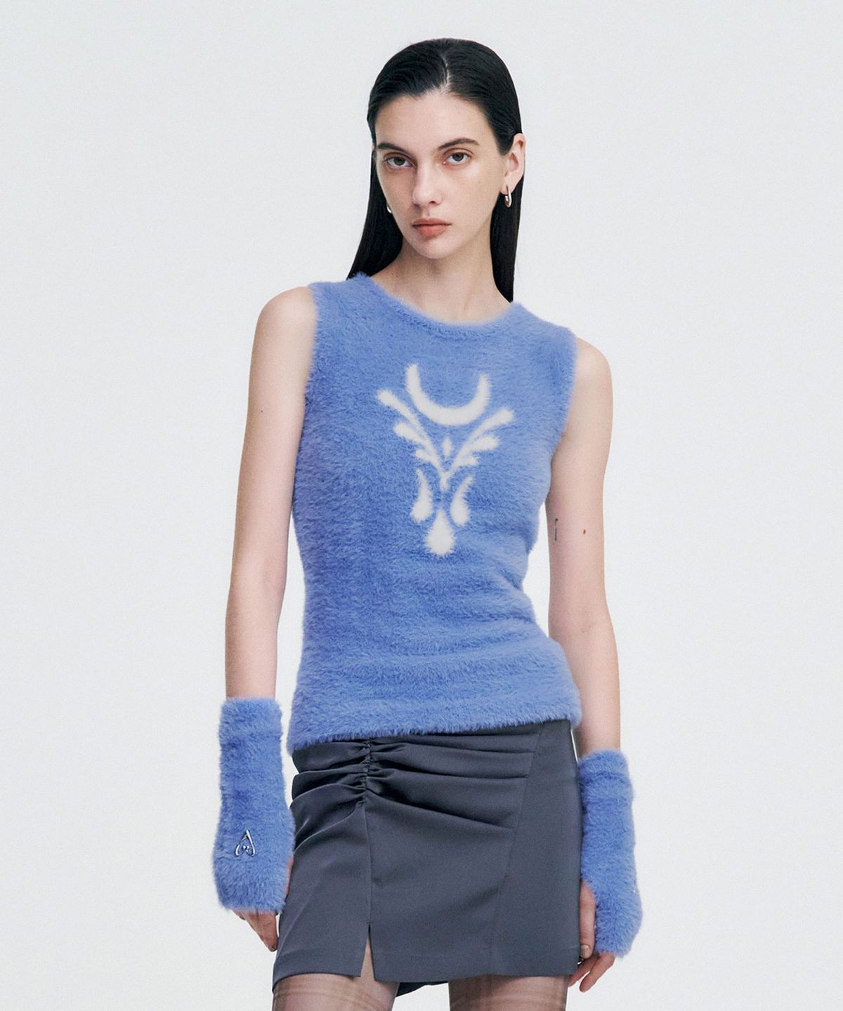 킴지수(KIMZISU) Elemental Motif Furry Knit Top _ SKY BLUE