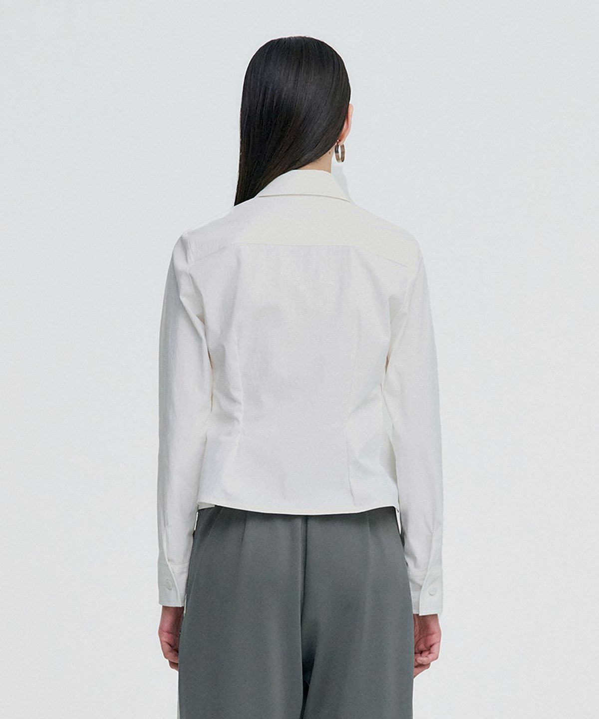 킴지수(KIMZISU) DOZI - Pinched Unbalance shirt _ WHITE