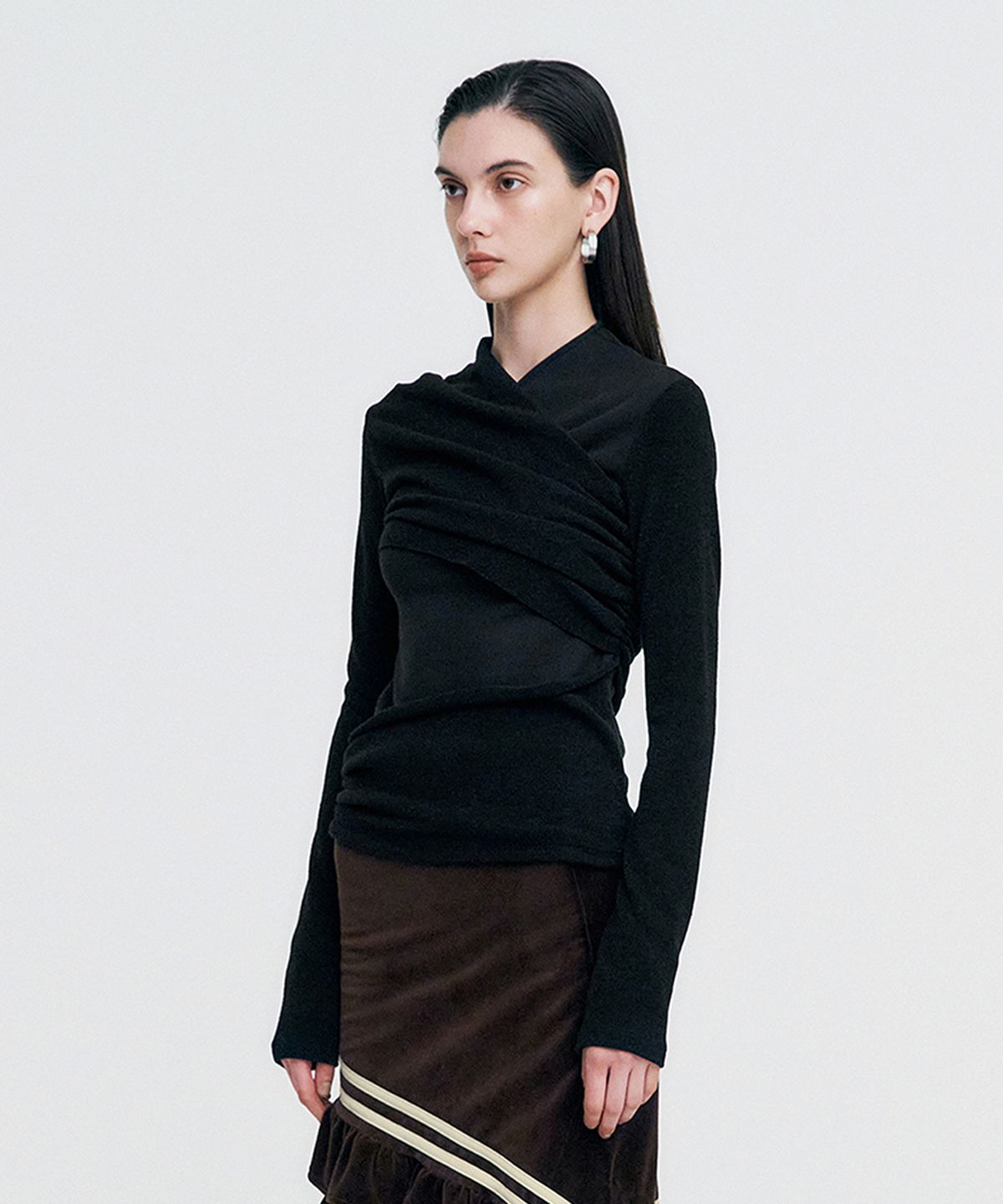 킴지수(KIMZISU) Layered Knit Top _ BLACK