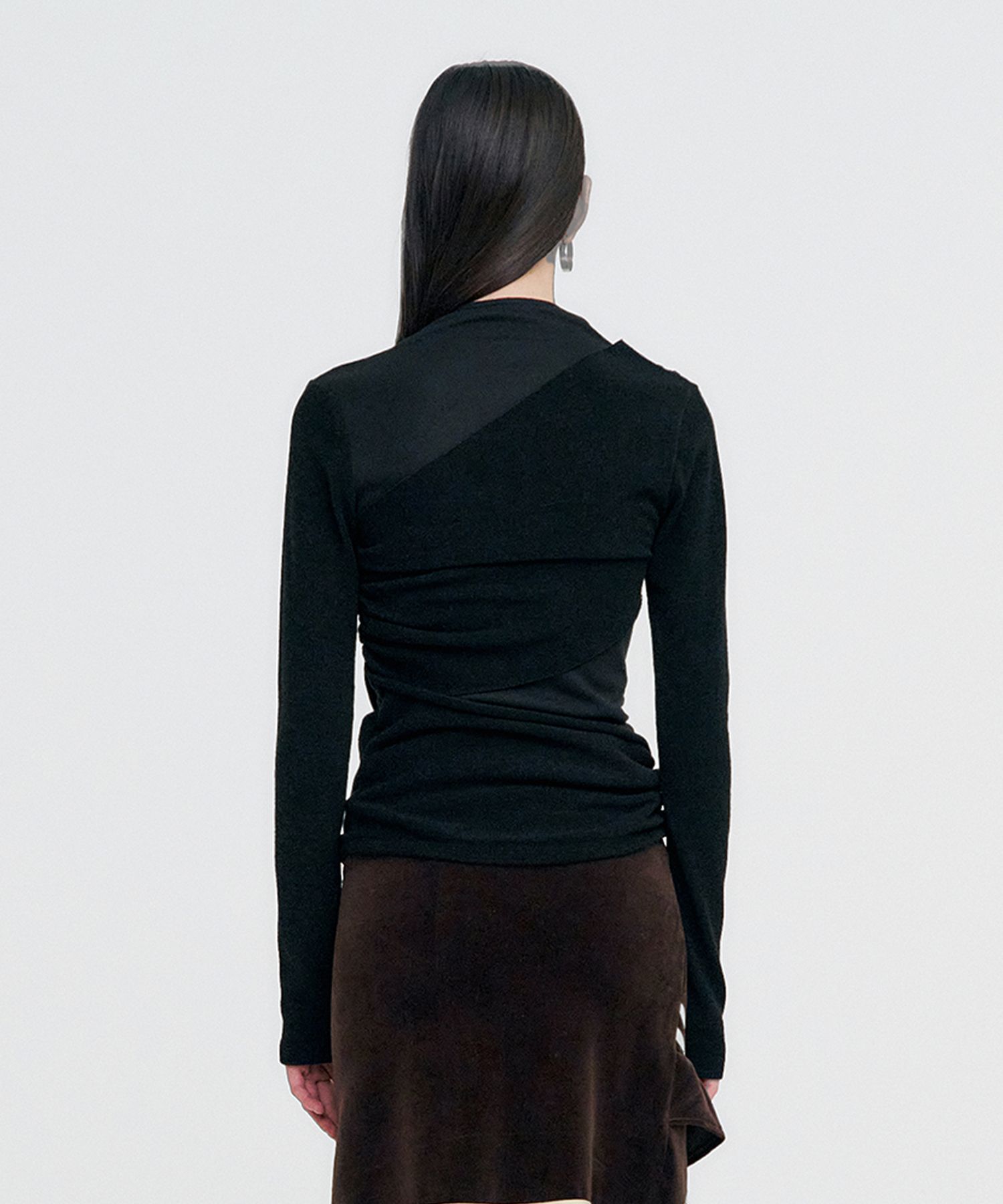 MUSINSA | KIMZISU Layered Knit Top _ BLACK