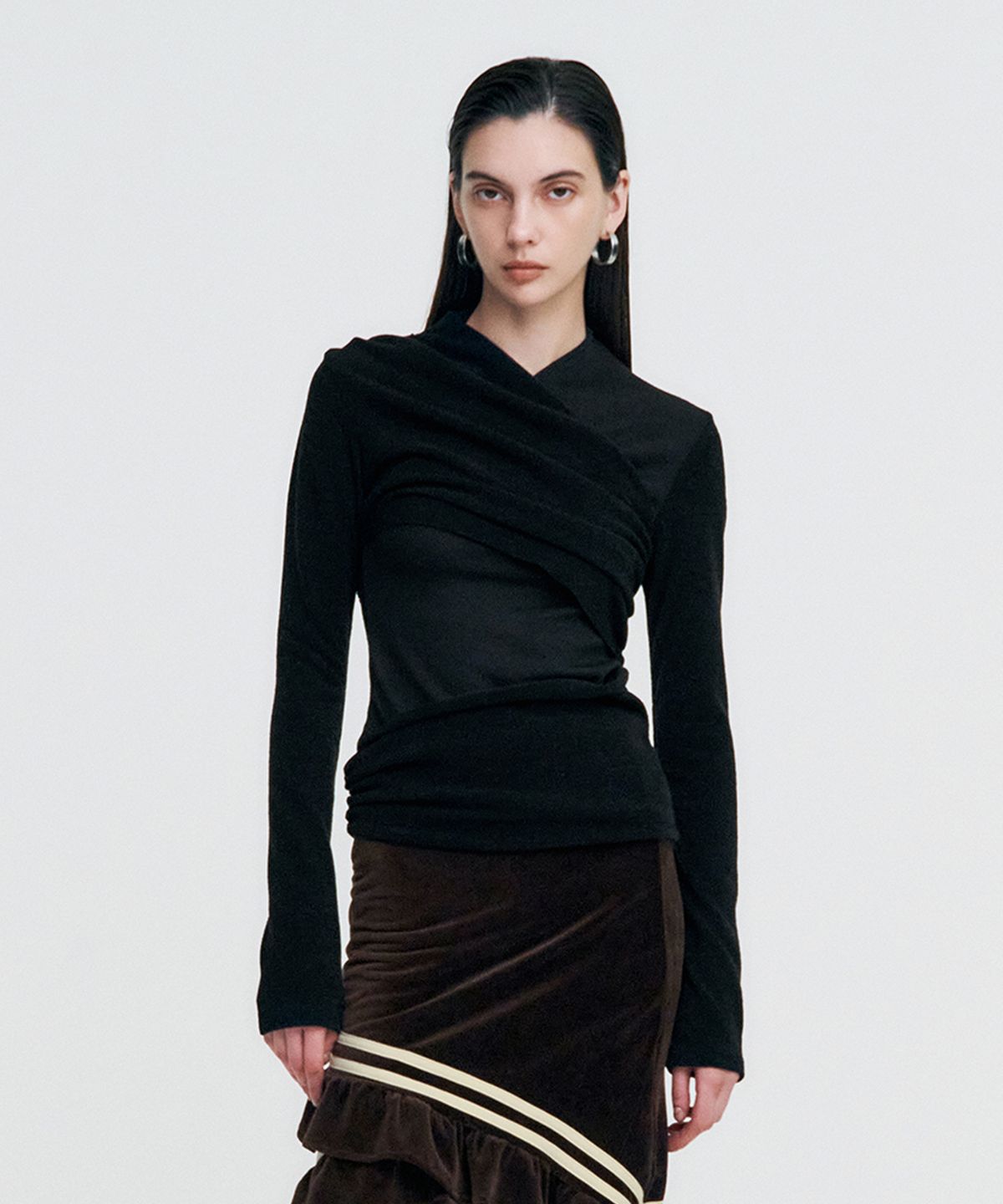 킴지수(KIMZISU) Layered Knit Top _ BLACK