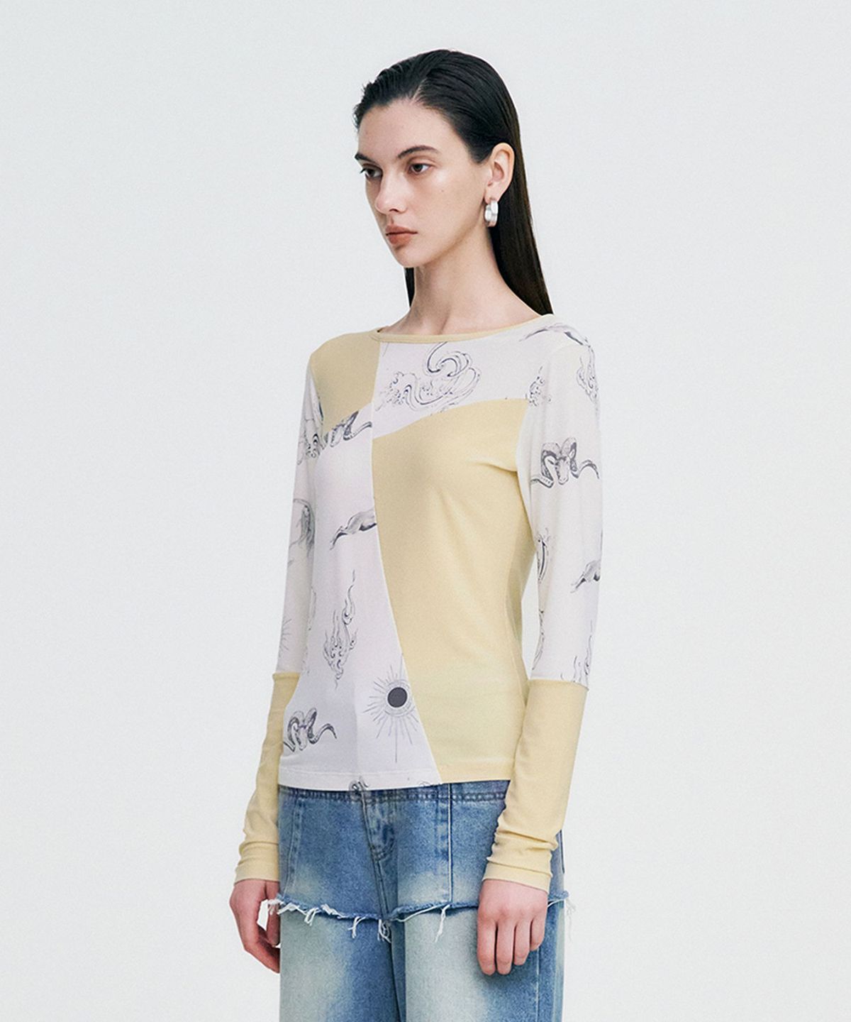 킴지수(KIMZISU) Elemental Motif Patchwork T-shirt _ YELLOW