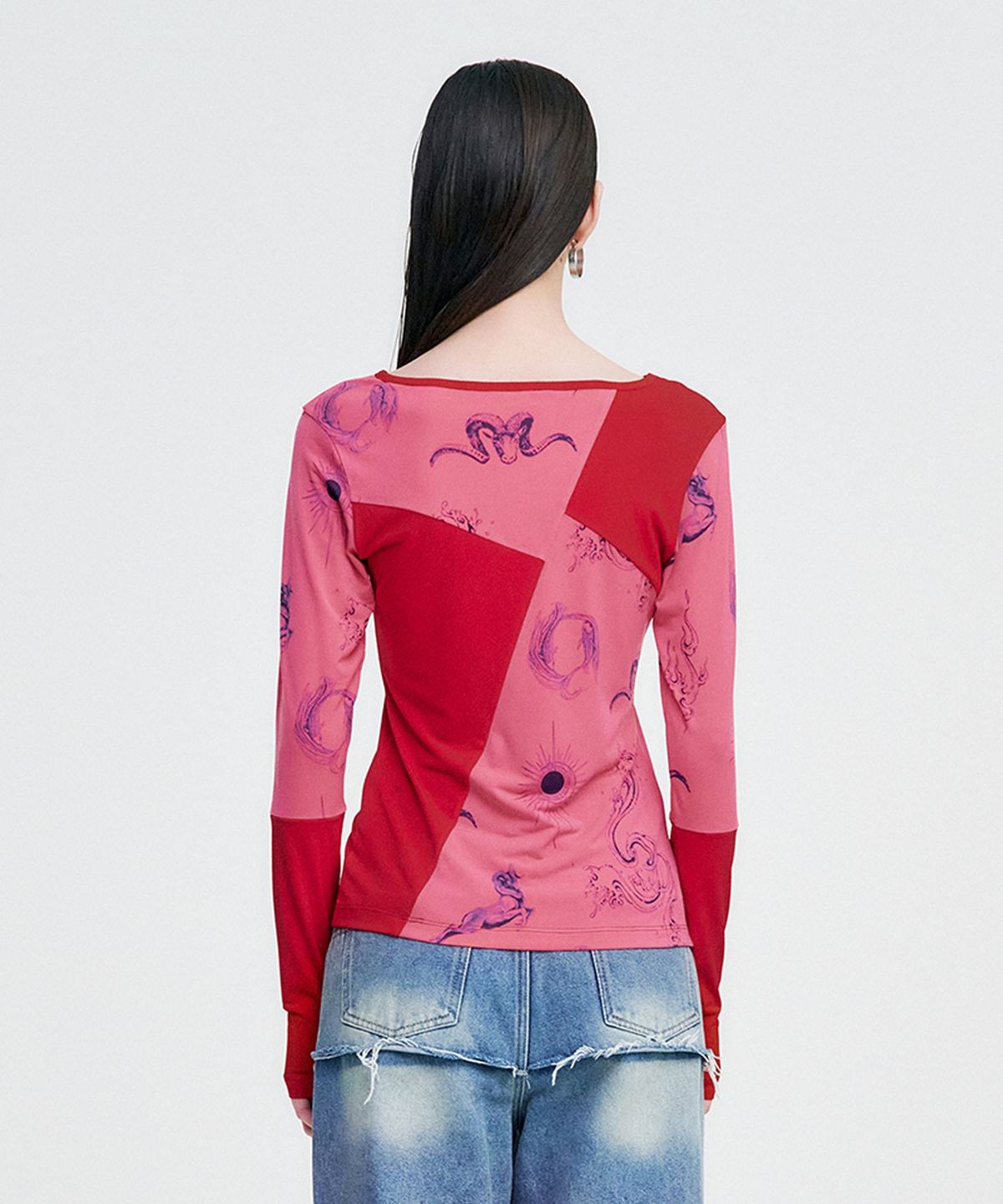 킴지수(KIMZISU) Elemental Motif Patchwork T-shirt _ RED