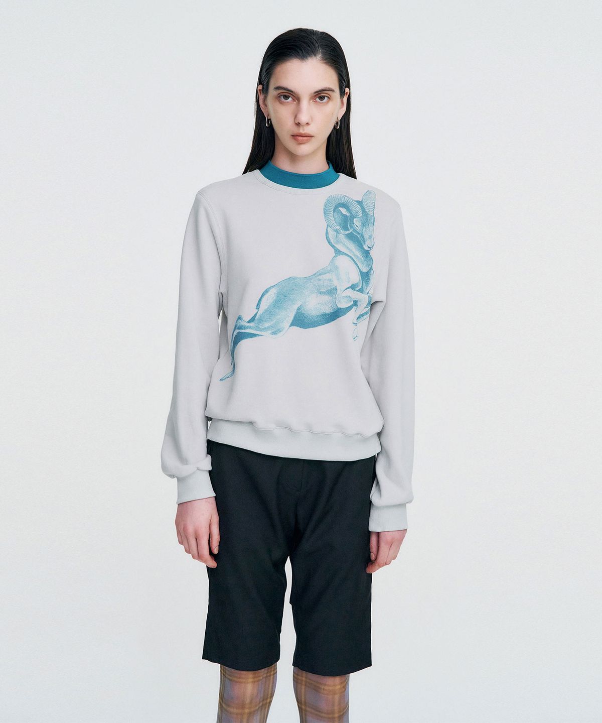 킴지수(KIMZISU) Double Rib Sweatshirt - Dall Sheep _ GREY