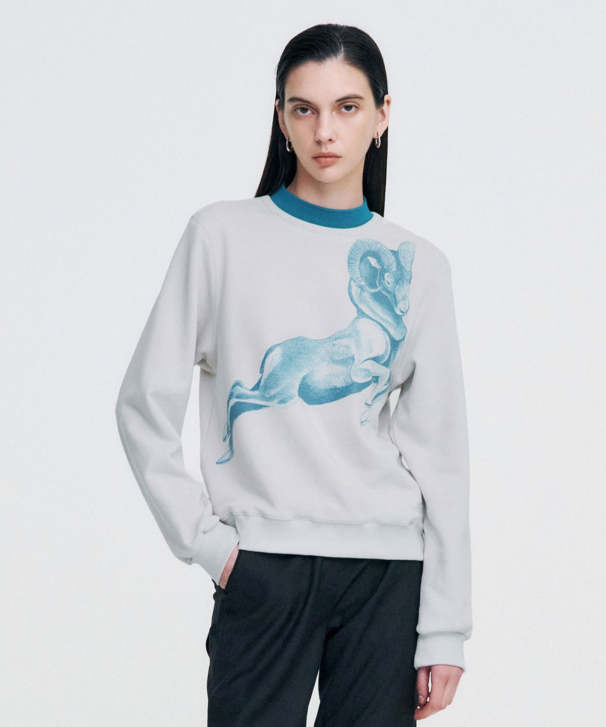 킴지수(KIMZISU) Double Rib Sweatshirt - Dall Sheep _ GREY