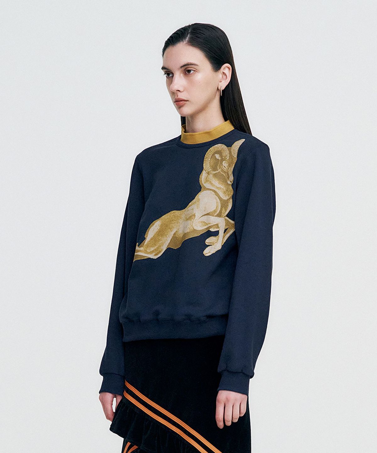 킴지수(KIMZISU) Double Rib Sweatshirt - Dall Sheep _ NAVY