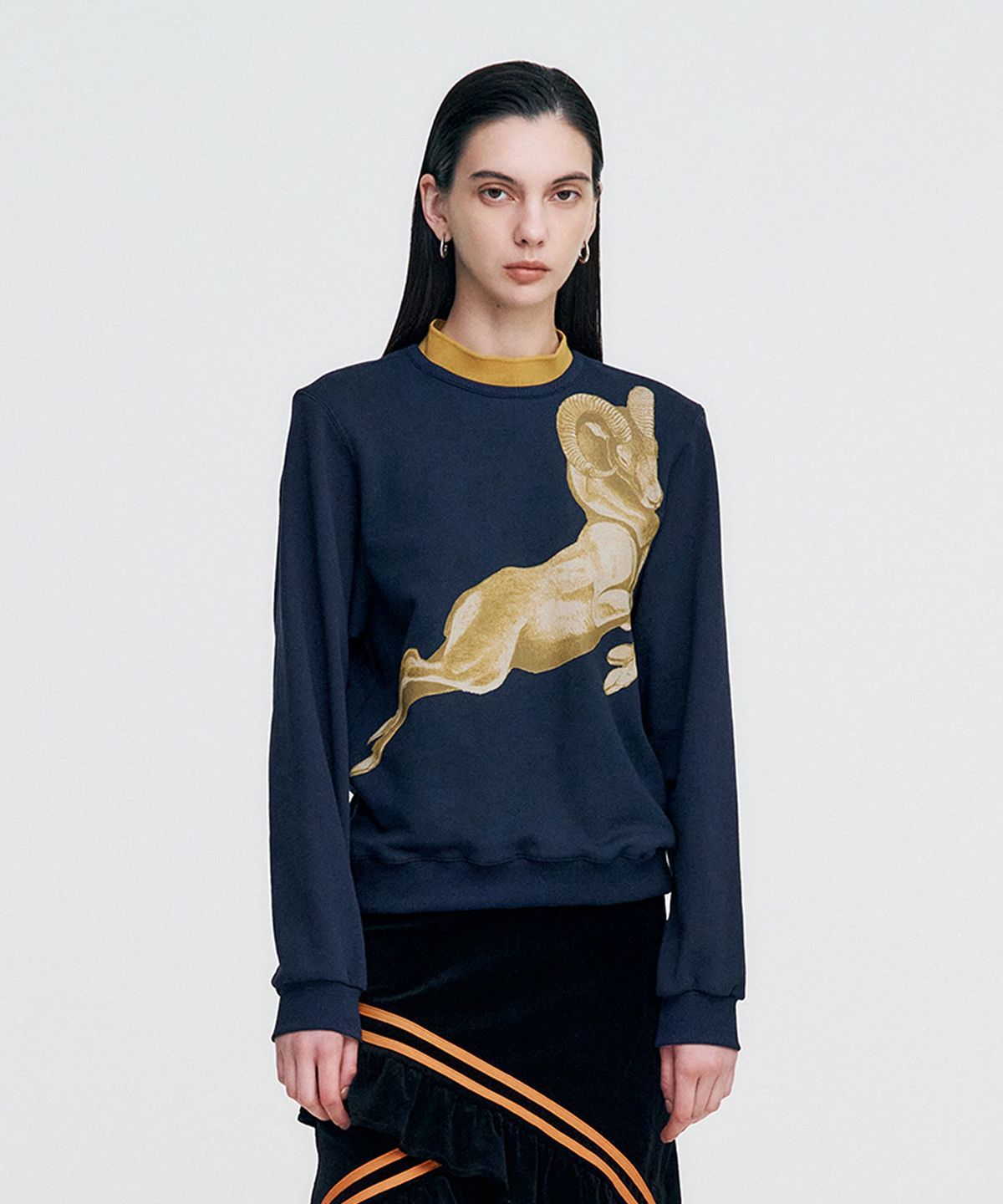 킴지수(KIMZISU) Double Rib Sweatshirt - Dall Sheep _ NAVY