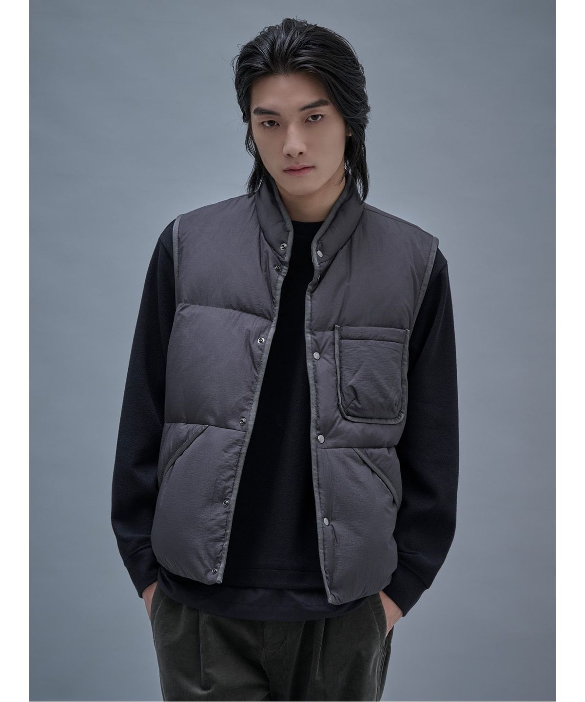 시프트지(SHIFT.G) Oversized Down Vest  Ash