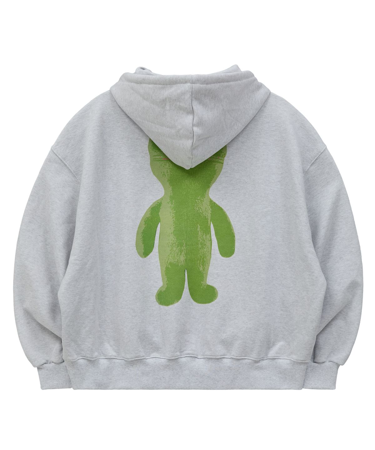 후드후드(HOODHOOD) 에일리언 그래픽 오버핏 후드 멜란지화이트