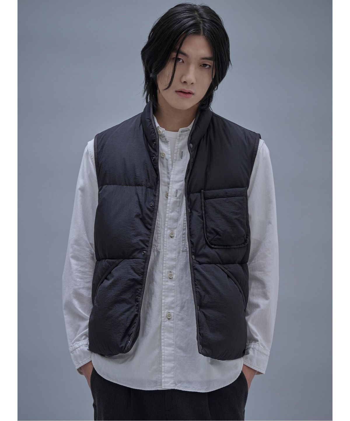 시프트지(SHIFT.G) Oversized Down Vest  Black