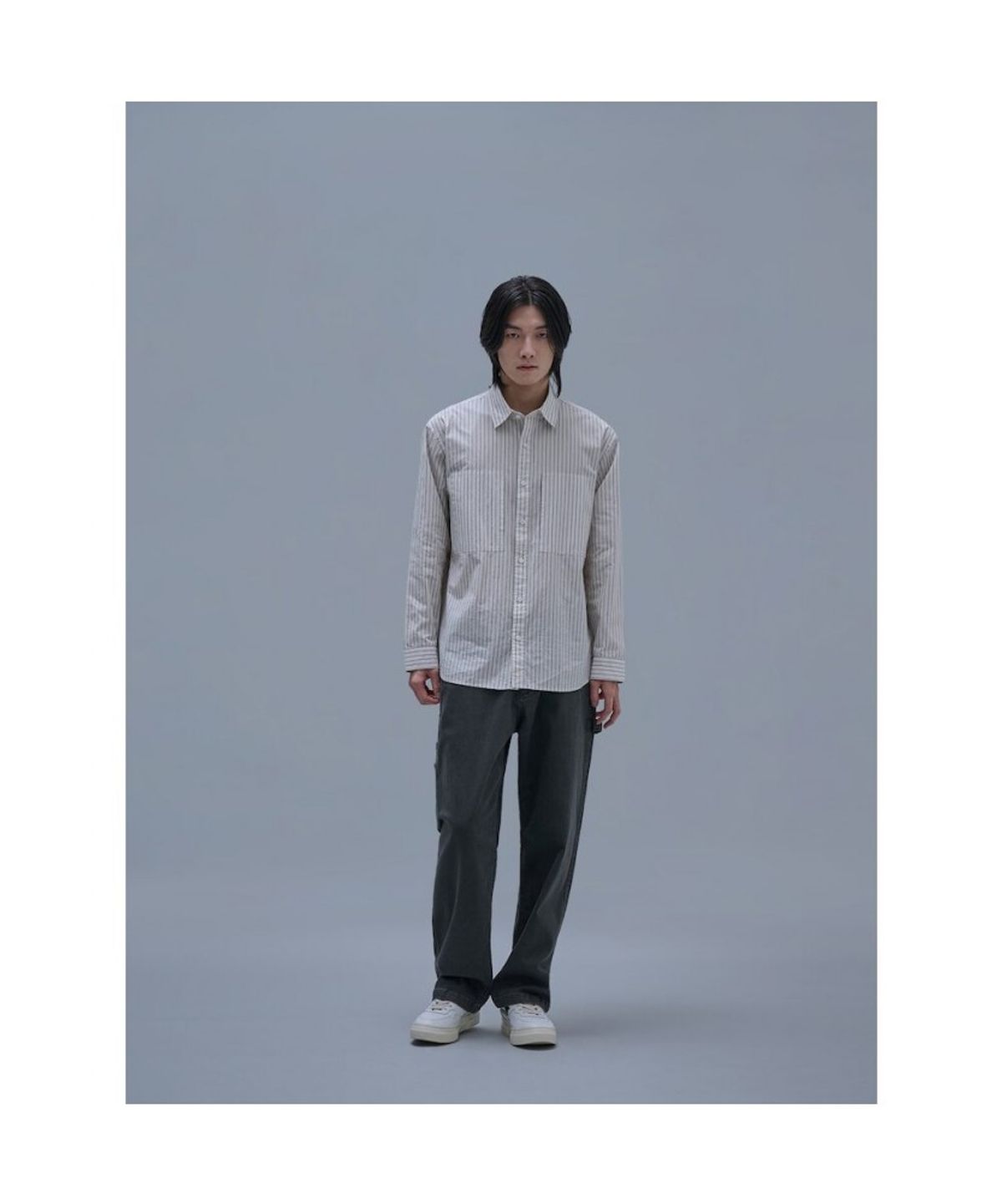 시프트지(SHIFT.G) Stripe Cloud Shirts  Ivory
