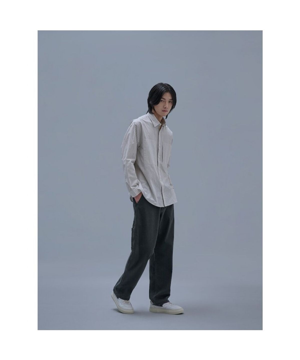 시프트지(SHIFT.G) Stripe Cloud Shirts  Ivory