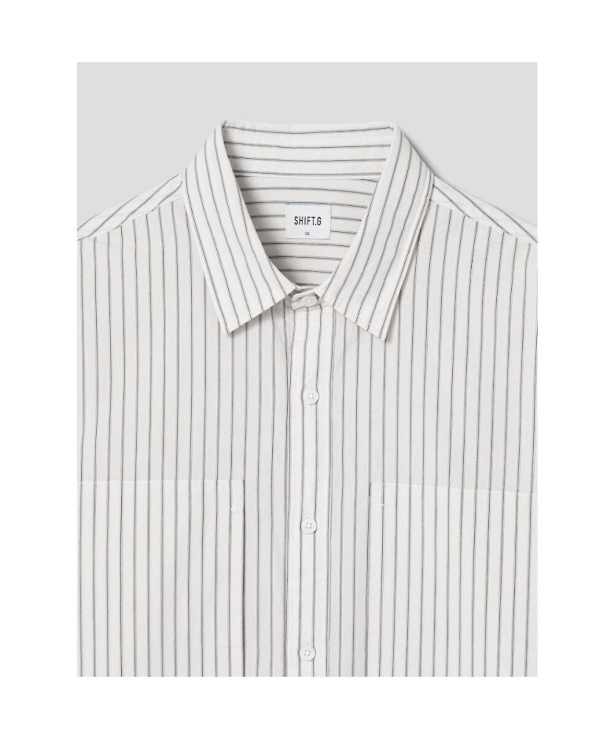 시프트지(SHIFT.G) Stripe Cloud Shirts  Ivory