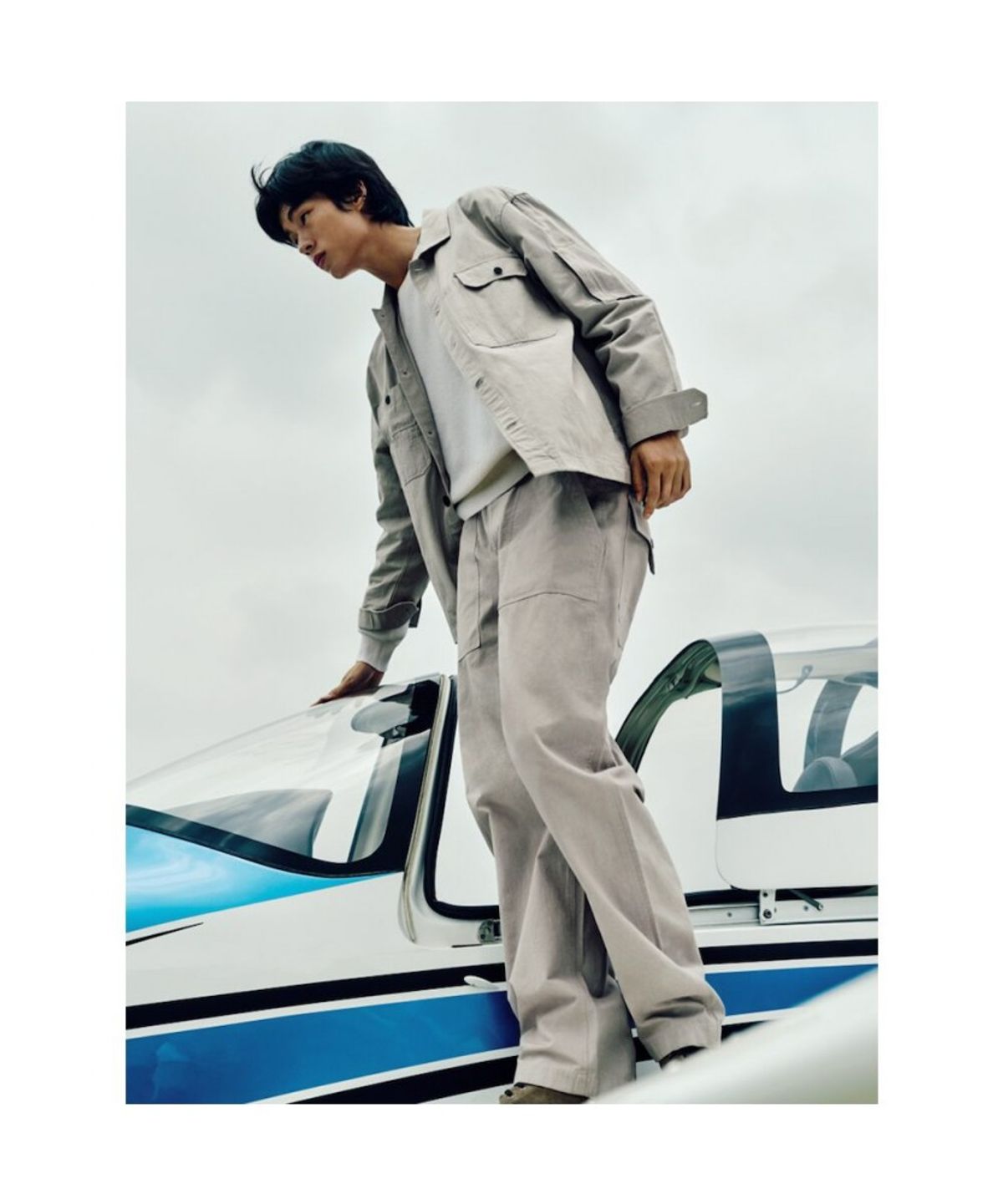 시프트지(SHIFT.G) Cotton Zoomin Shirts  Beige